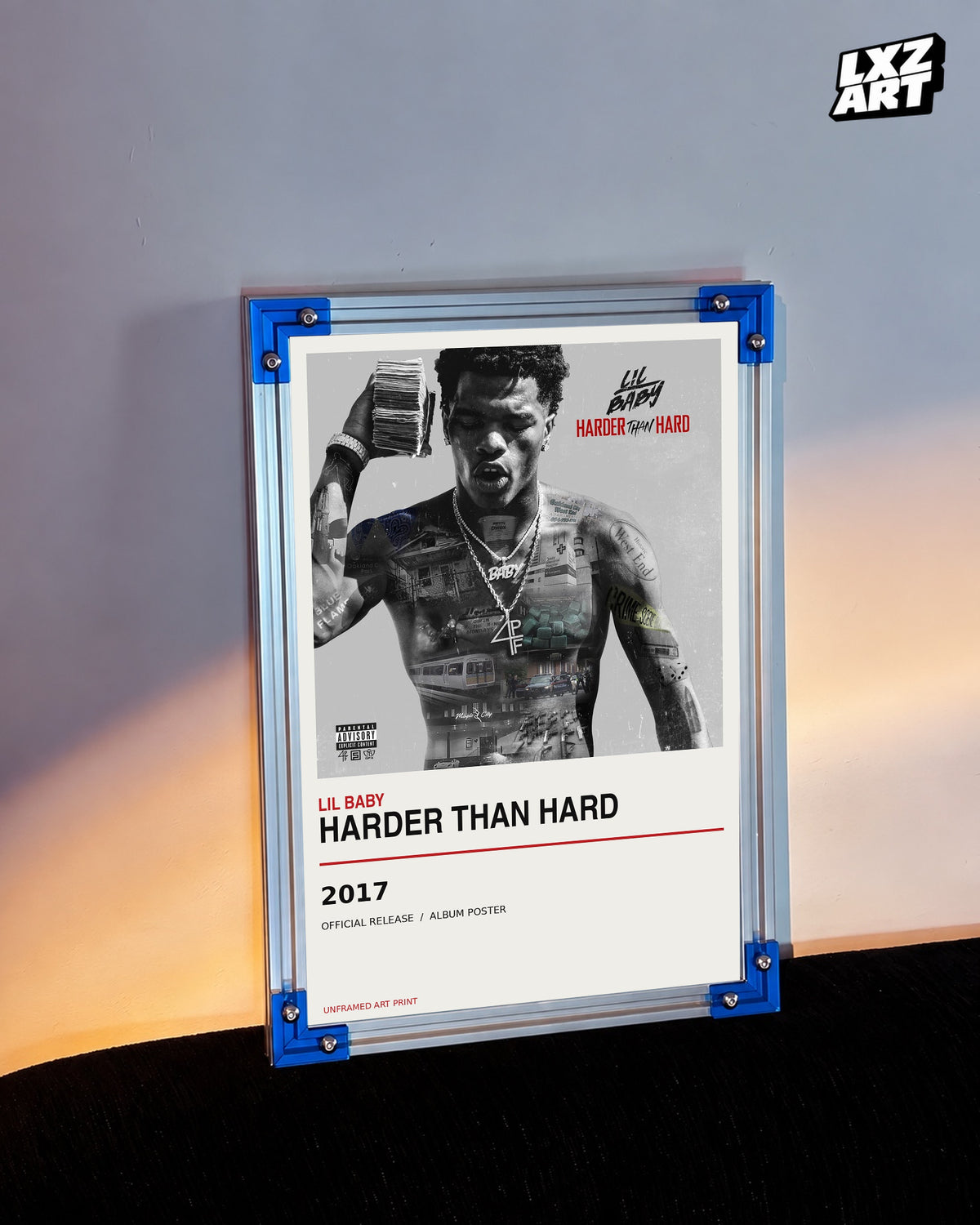 Lil Baby Harder Than Hard Album Poster | Unframed Wall Art — LXZART display 3; frame not included