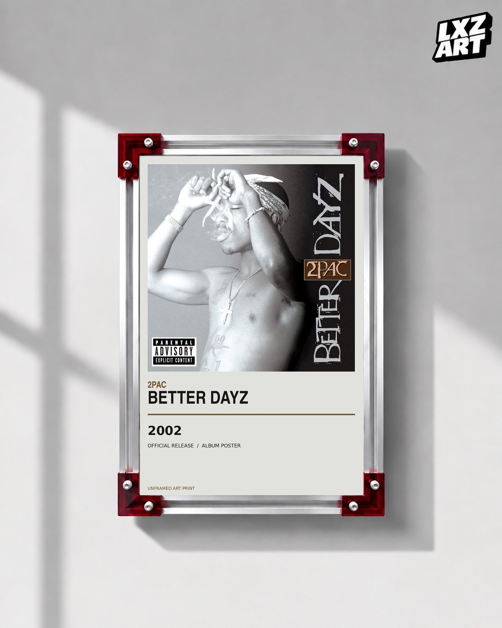 2Pac Better Dayz Album Cover Poster | Hip Hop Rap Music Wall Art | Aes
