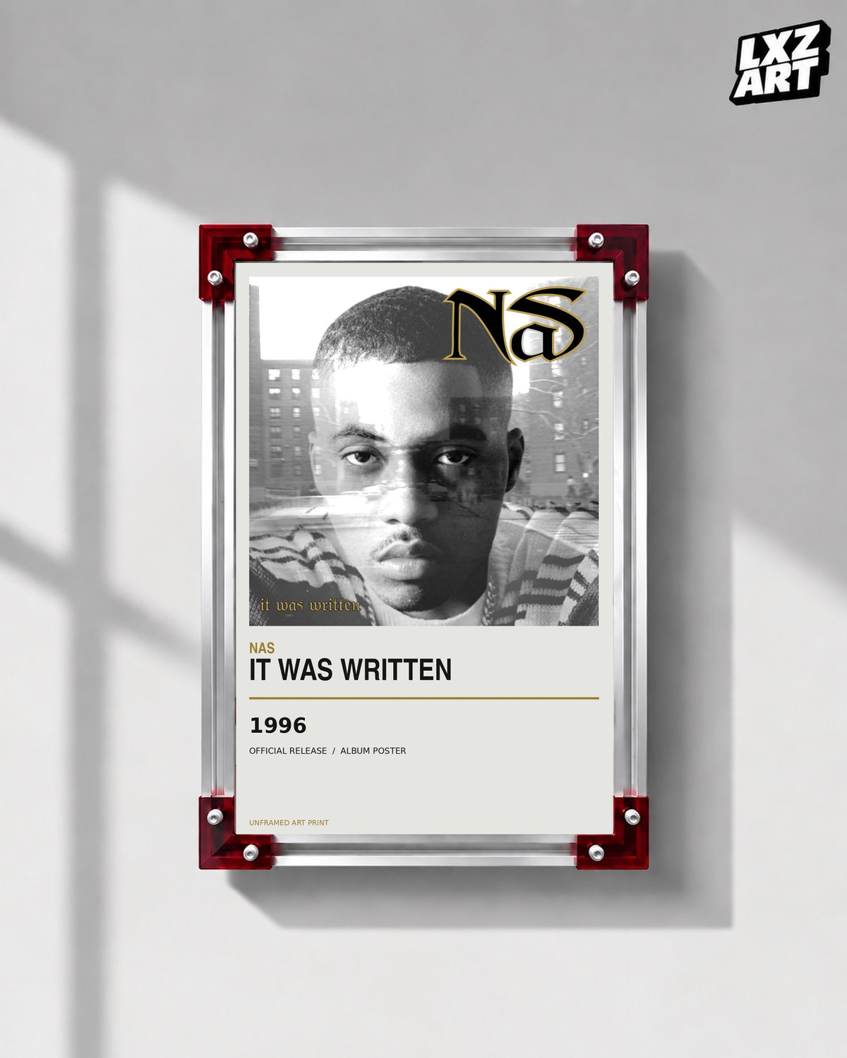 Nas It Was Written Album Poster | Unframed Wall Art — LXZART display 1; frame not included