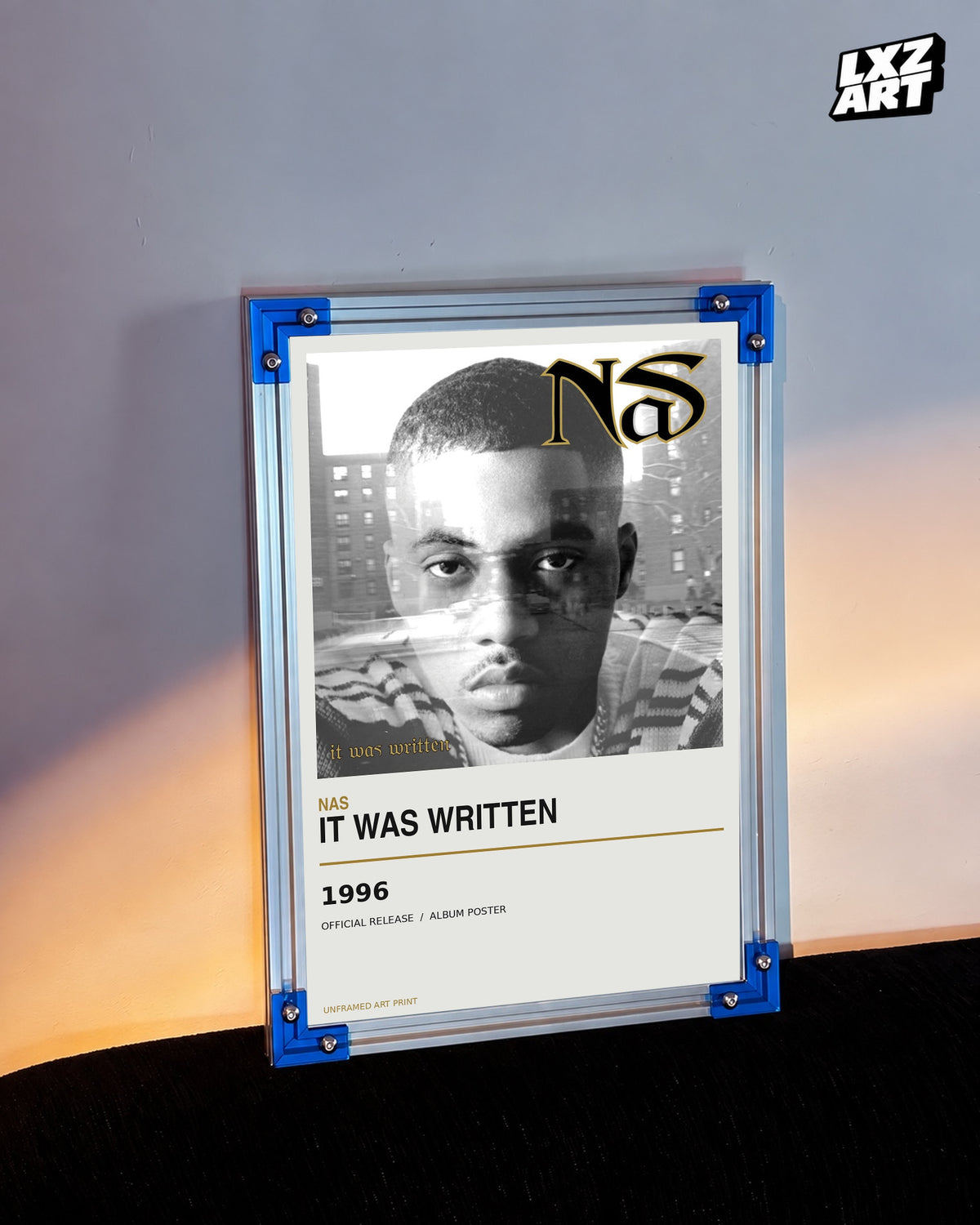 Nas It Was Written Album Poster | Unframed Wall Art — LXZART display 3; frame not included