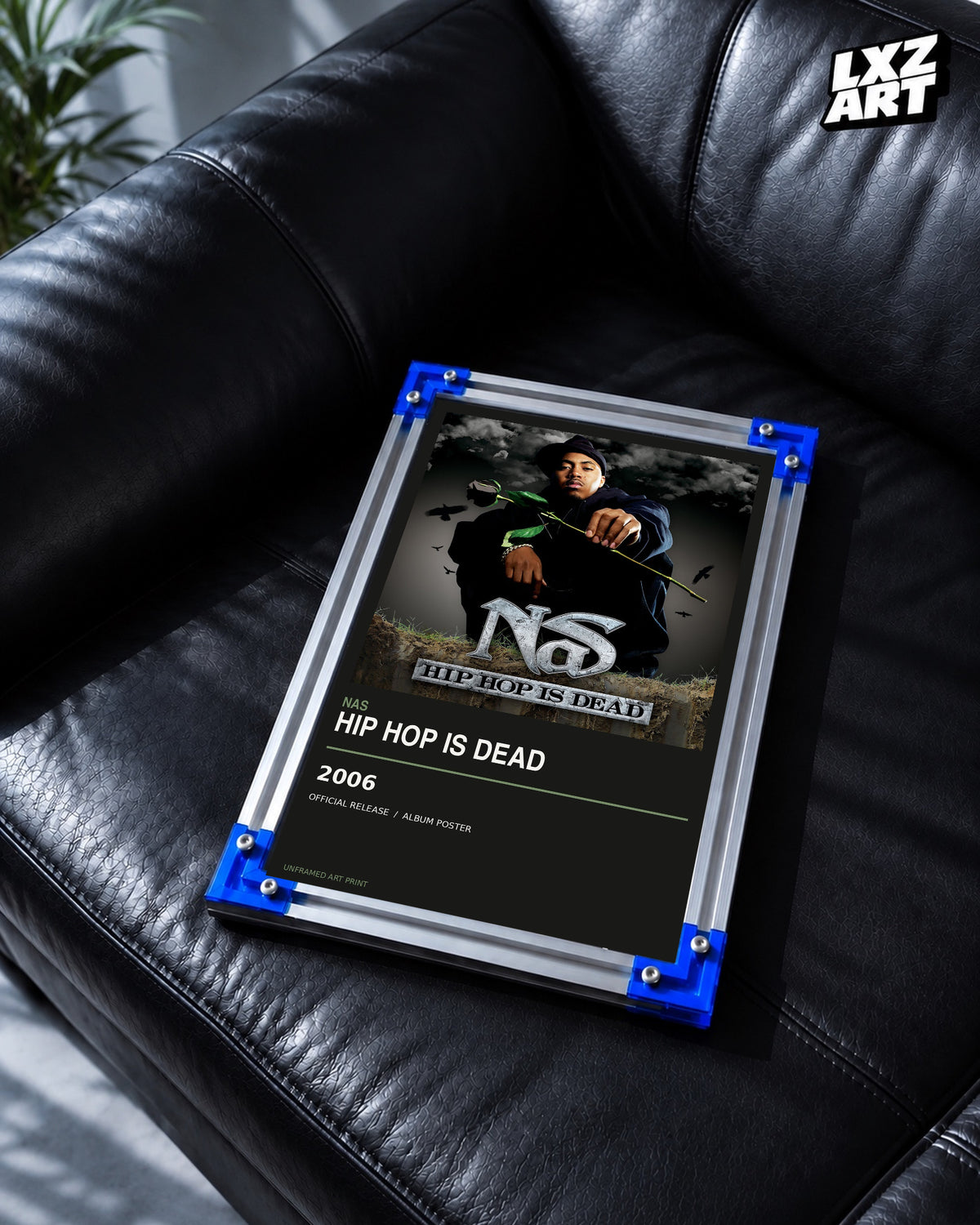 Nas Hip Hop Is Dead Album Poster | Unframed Wall Art — LXZART display 2; frame not included