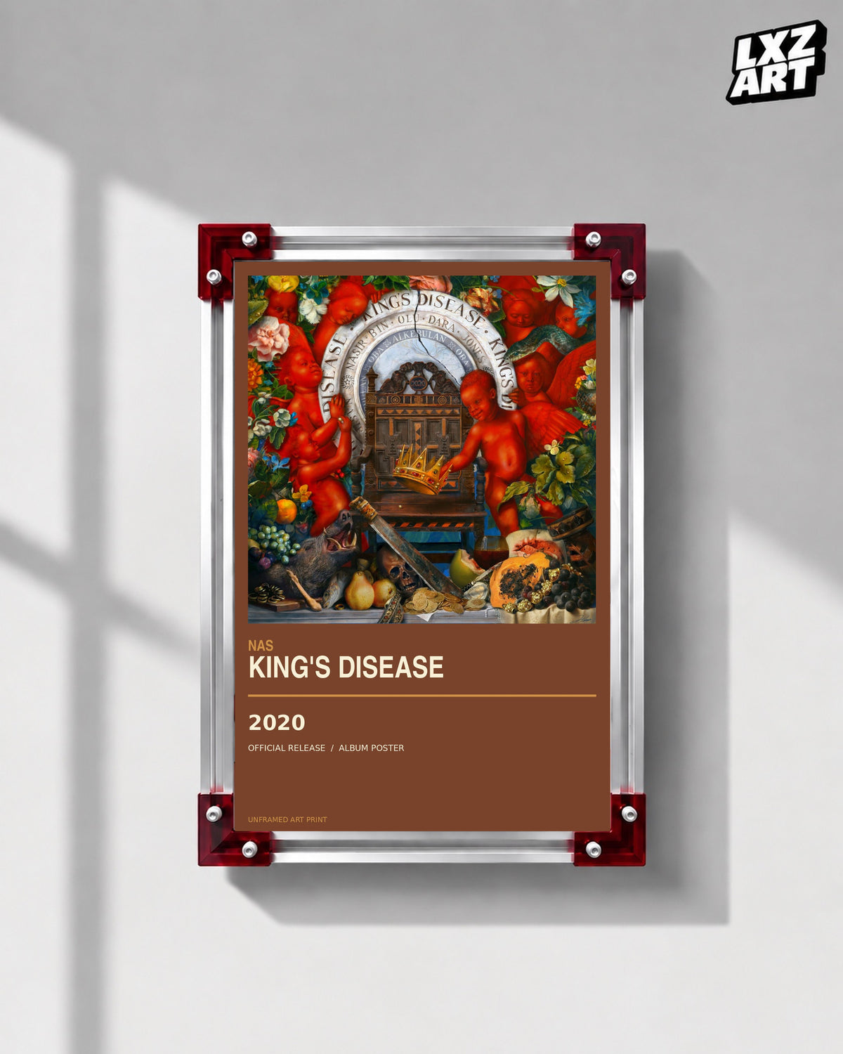 Nas King's Disease Album Poster | Unframed Wall Art — LXZART display 1; frame not included