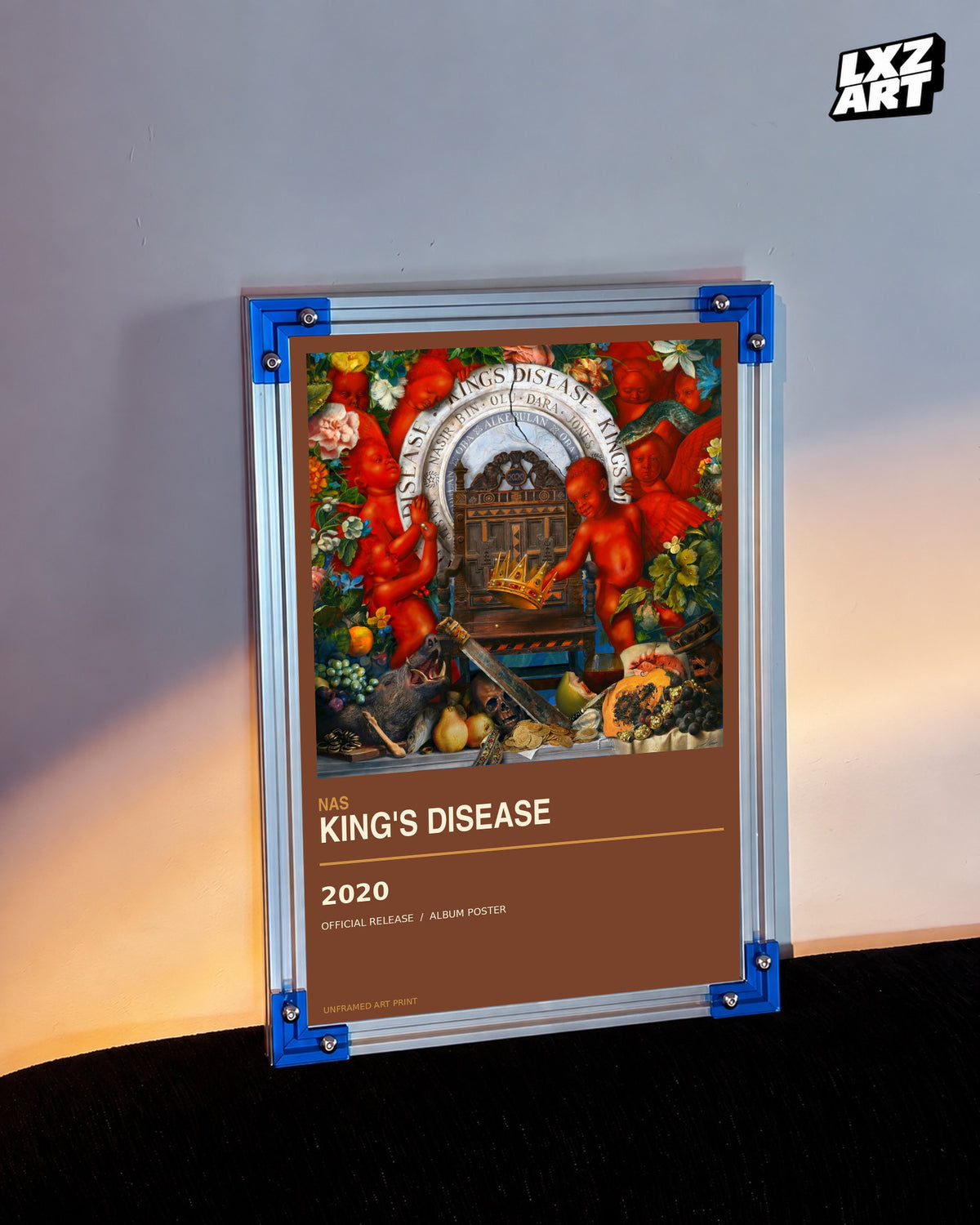 Nas King's Disease Album Poster | Unframed Wall Art — LXZART display 3; frame not included