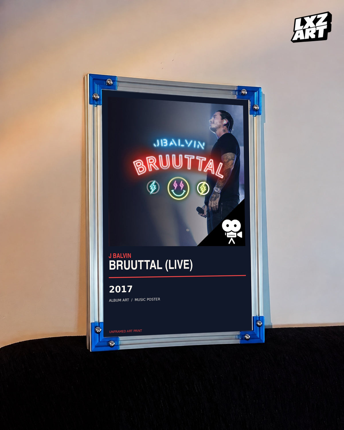 J Balvin Bruuttal Live Album Poster | Unframed Wall Art — LXZART display 3; frame not included