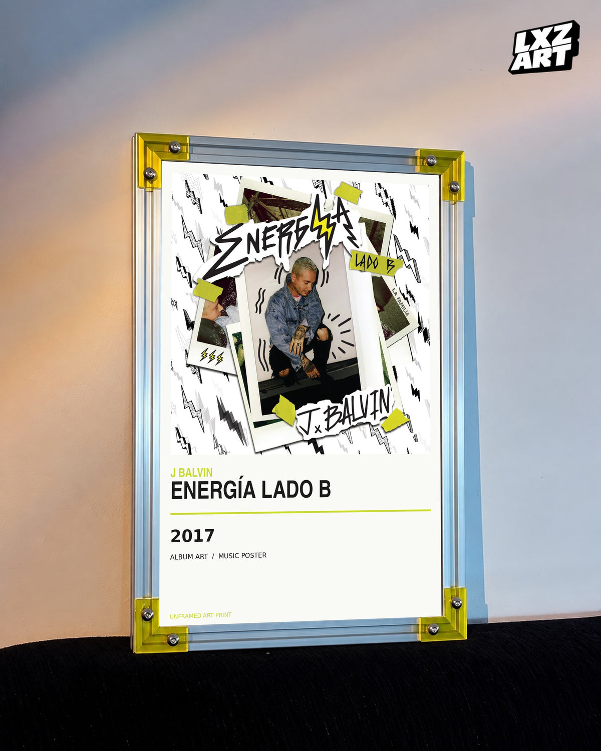 J Balvin Energía Lado B Album Poster | Unframed Wall Art — LXZART display 3; frame not included