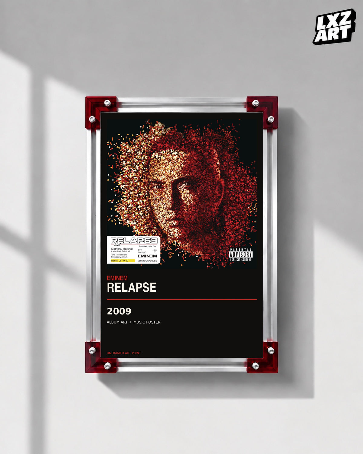 Eminem Relapse Album Poster | Unframed Wall Art — LXZART display 1; frame not included
