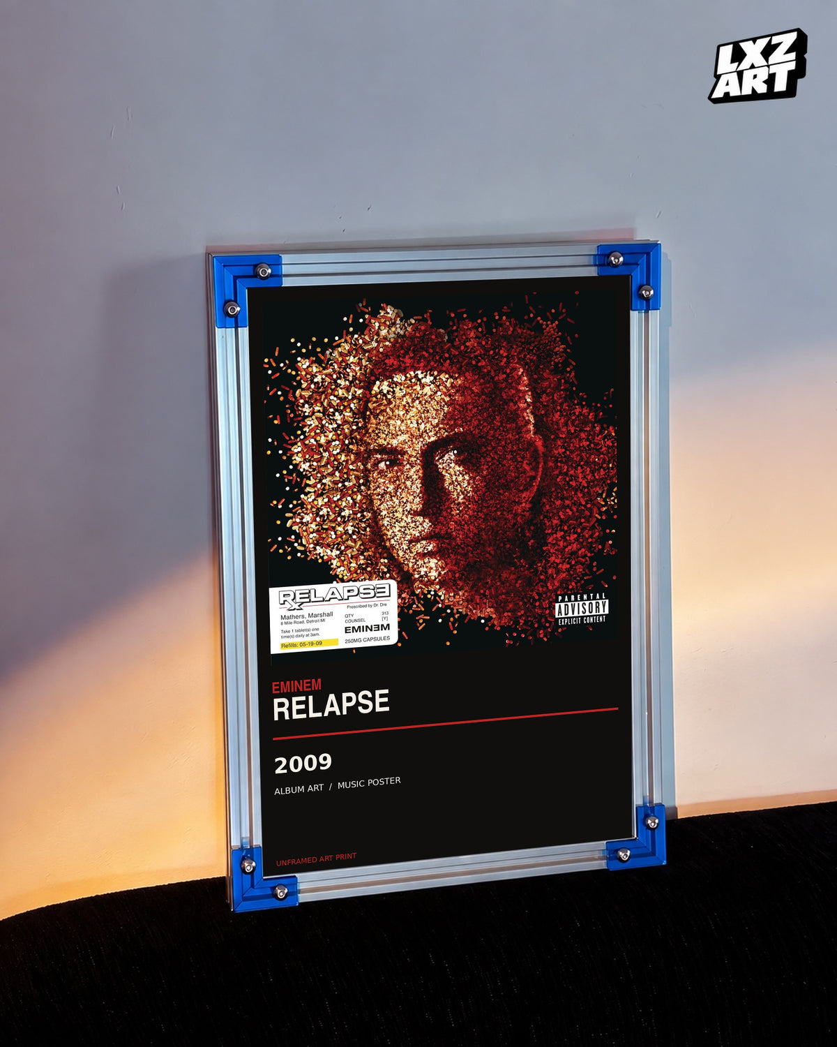 Eminem Relapse Album Poster | Unframed Wall Art — LXZART display 3; frame not included