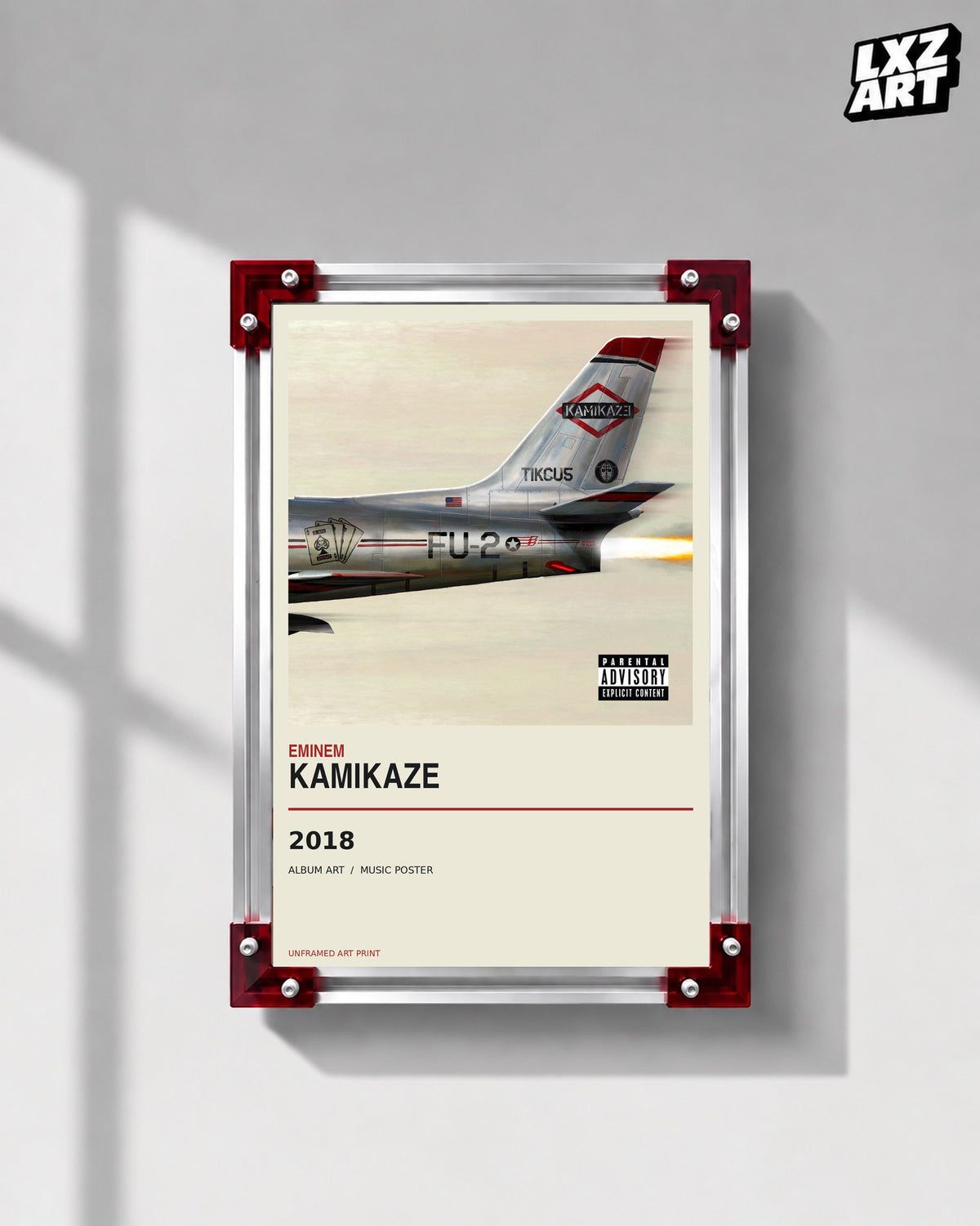 Eminem Kamikaze Album Poster | Unframed Wall Art — LXZART display 1; frame not included