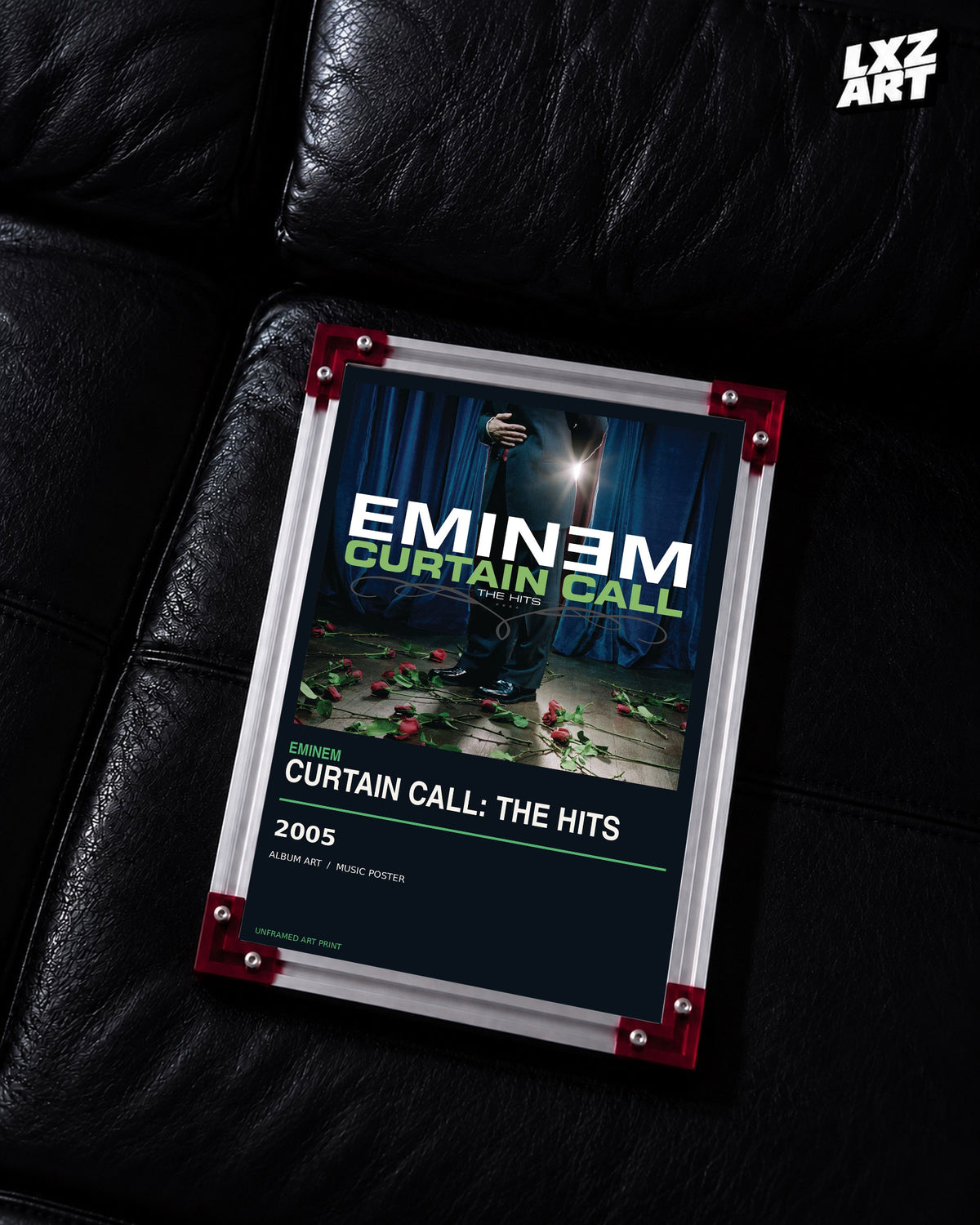 Eminem Curtain Call The Hits Album Poster | Unframed Wall Art — LXZART display 2; frame not included