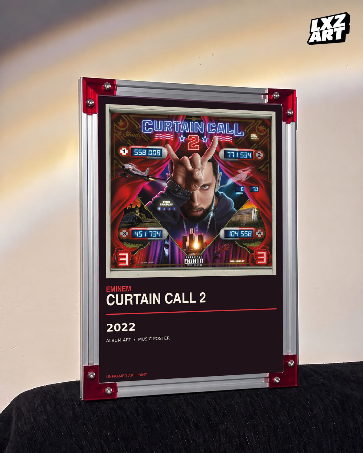 Eminem Curtain Call 2 Album Poster | Unframed Wall Art — LXZART display 3; frame not included