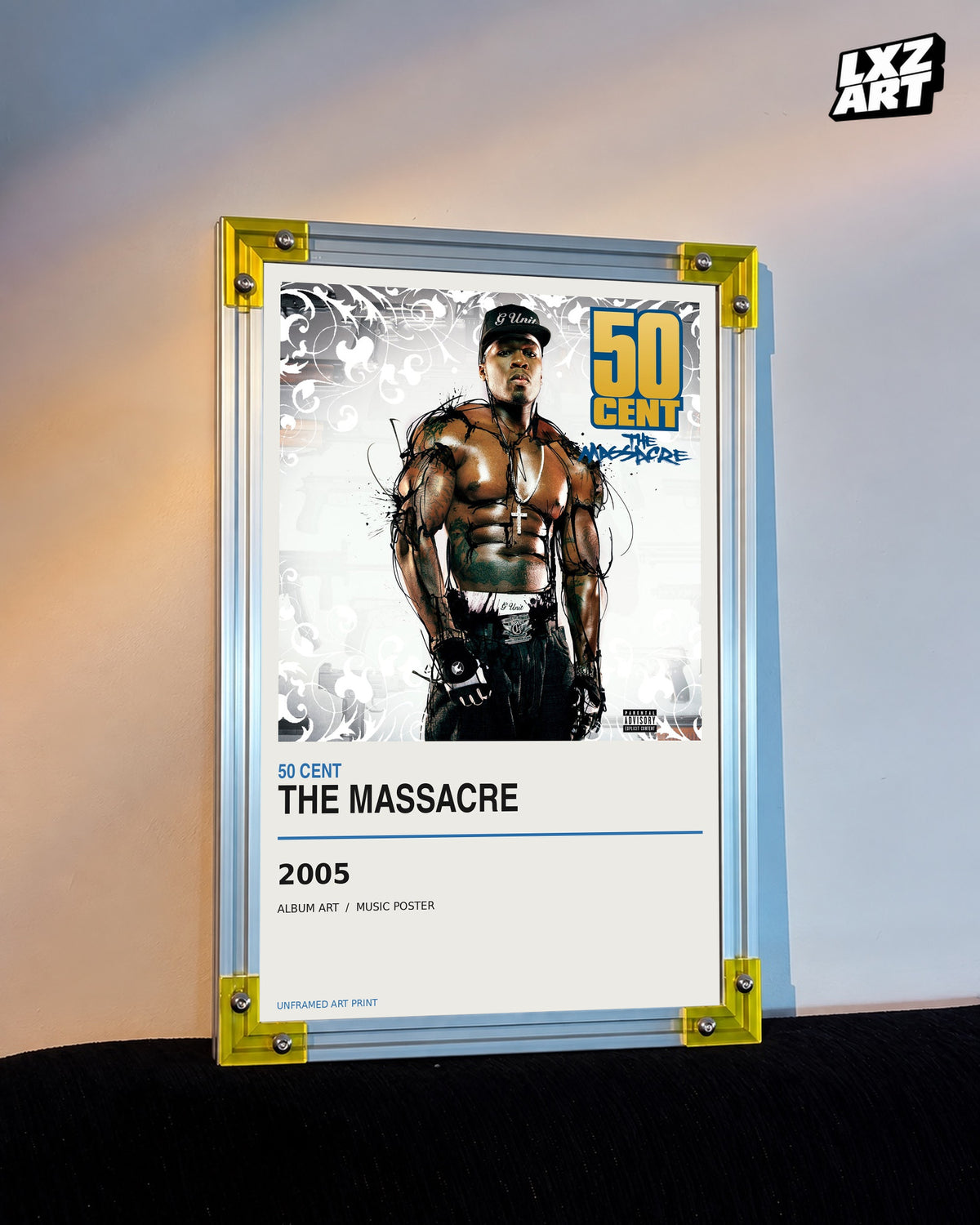 50 Cent The Massacre Album Poster | Unframed Wall Art — LXZART display 3; frame not included
