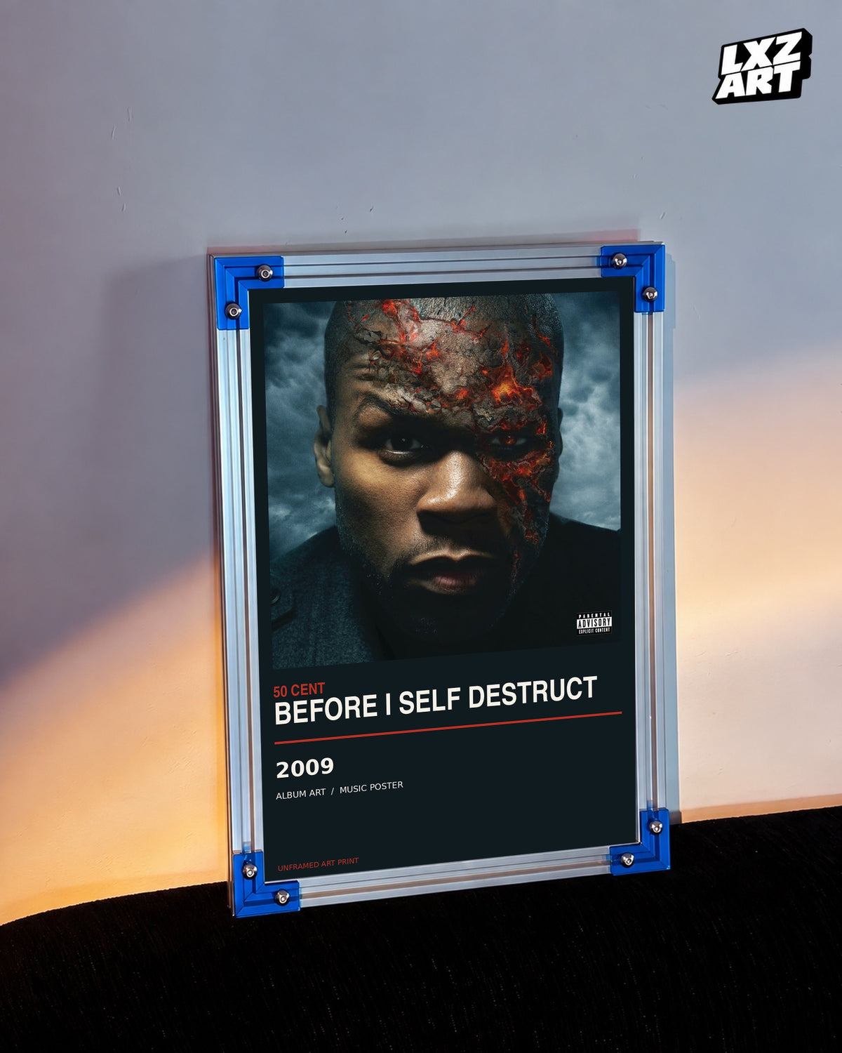 50 Cent Before I Self Destruct Album Poster | Unframed Wall Art — LXZART display 3; frame not included