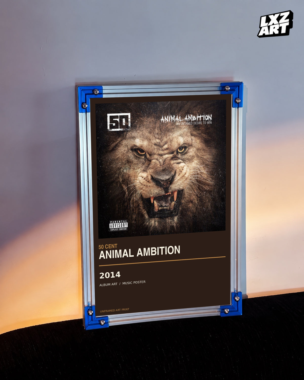 50 Cent Animal Ambition Album Poster | Unframed Wall Art — LXZART display 3; frame not included