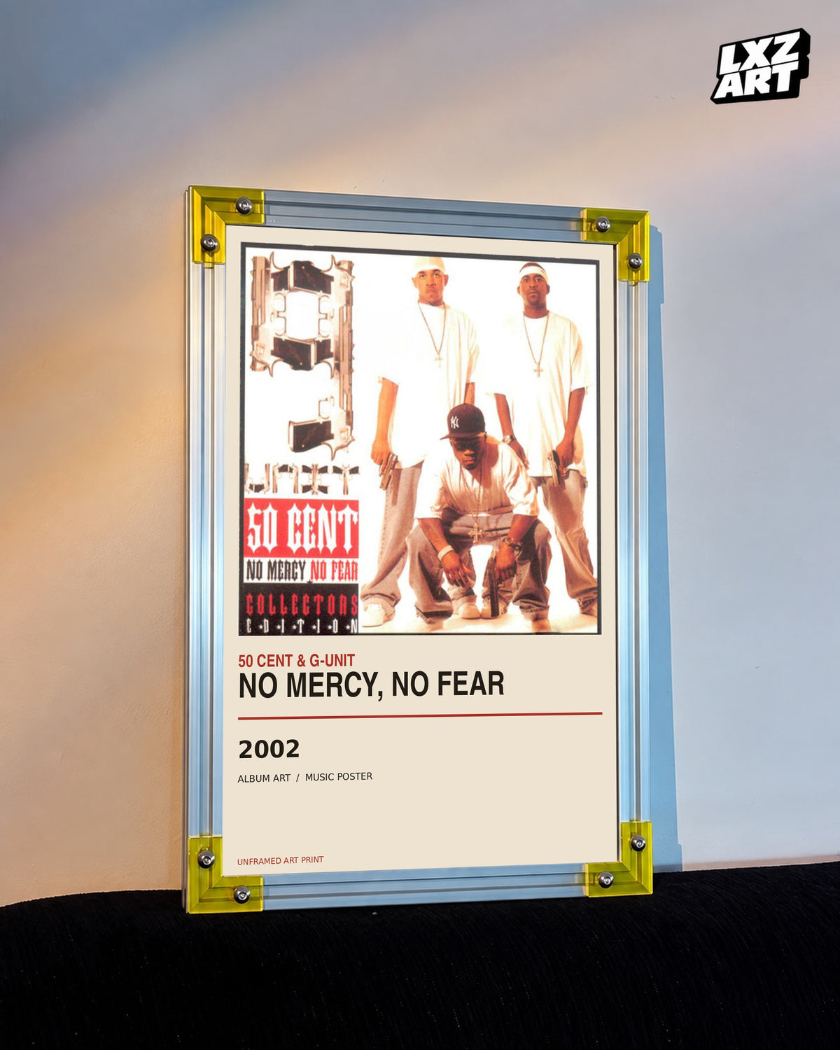 50 Cent & G-Unit No Mercy No Fear Album Poster | Unframed Wall Art — LXZART display 3; frame not included