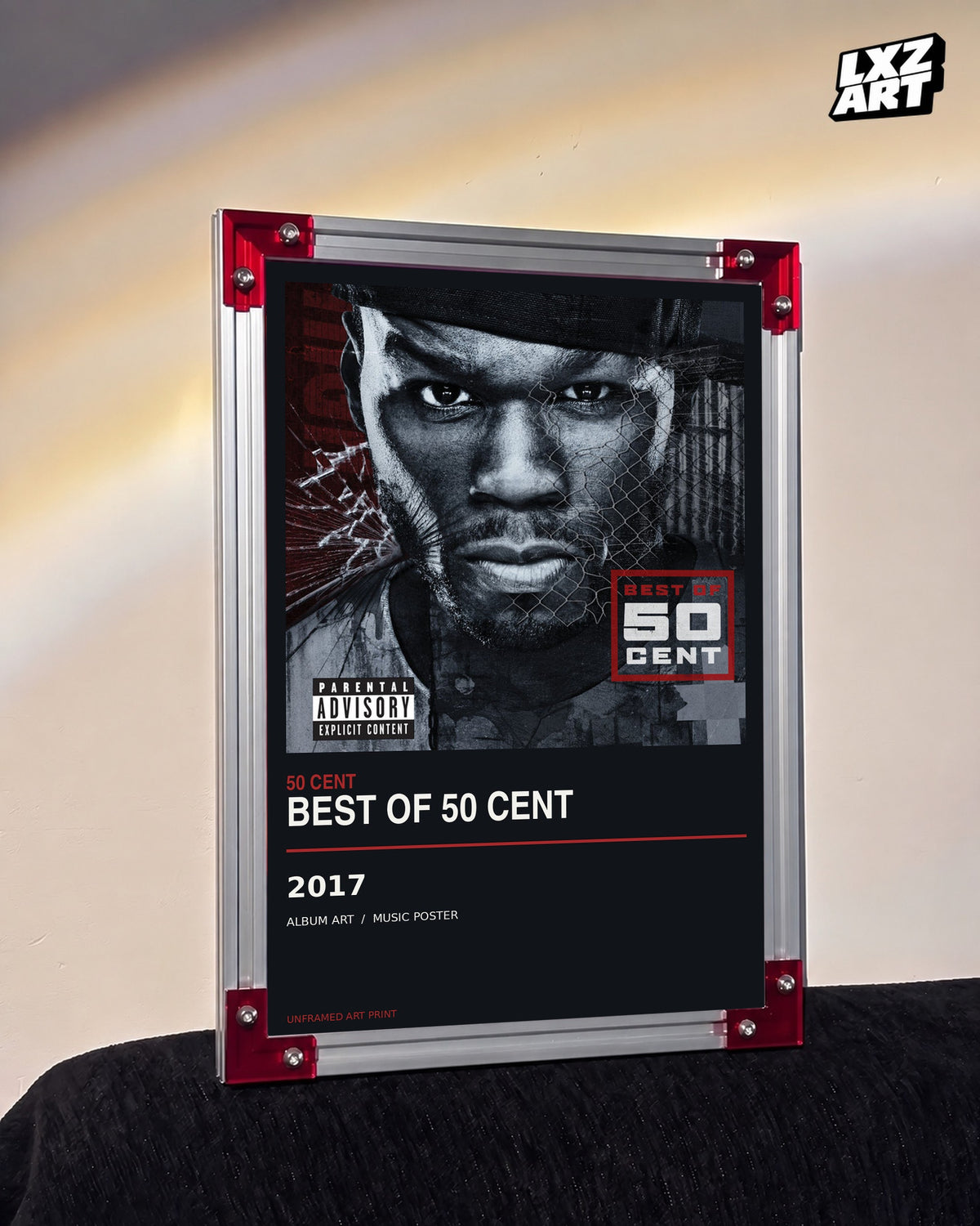 50 Cent Best Of 50 Cent Album Poster | Unframed Wall Art — LXZART display 3; frame not included