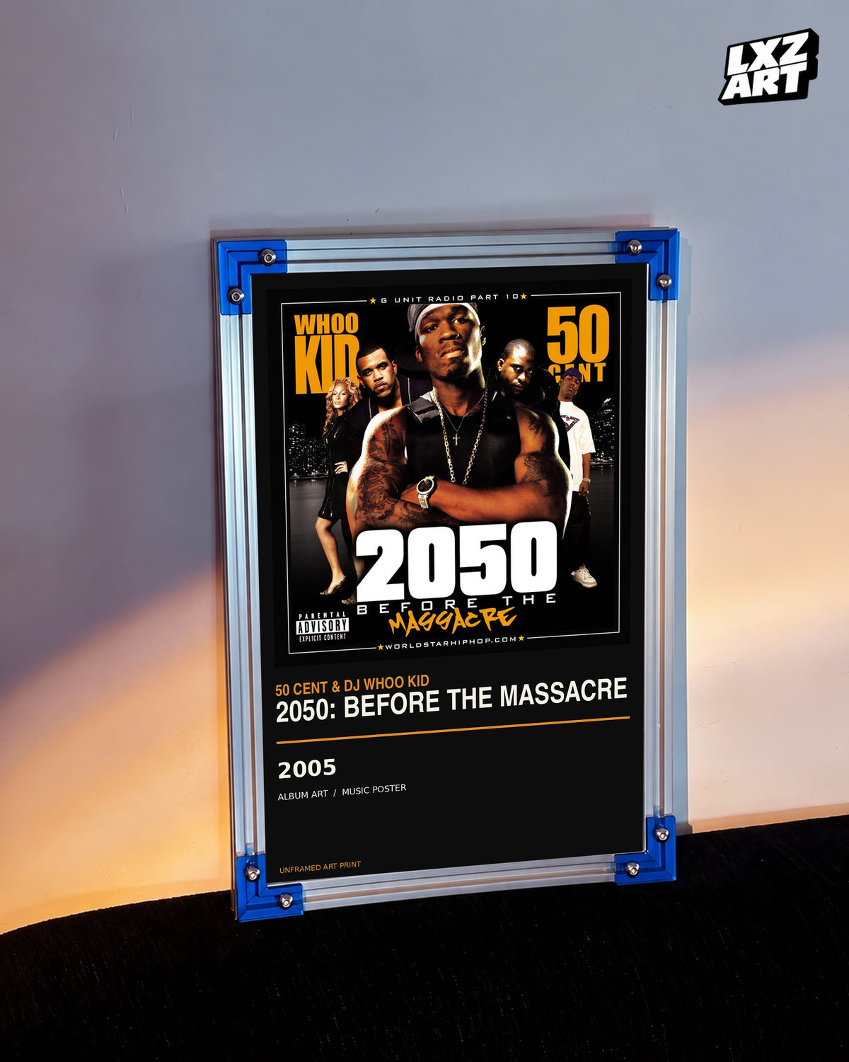 50 Cent & DJ Whoo Kid 2050 Before the Massacre Album Poster | Unframed Wall Art — LXZART display 3; frame not included
