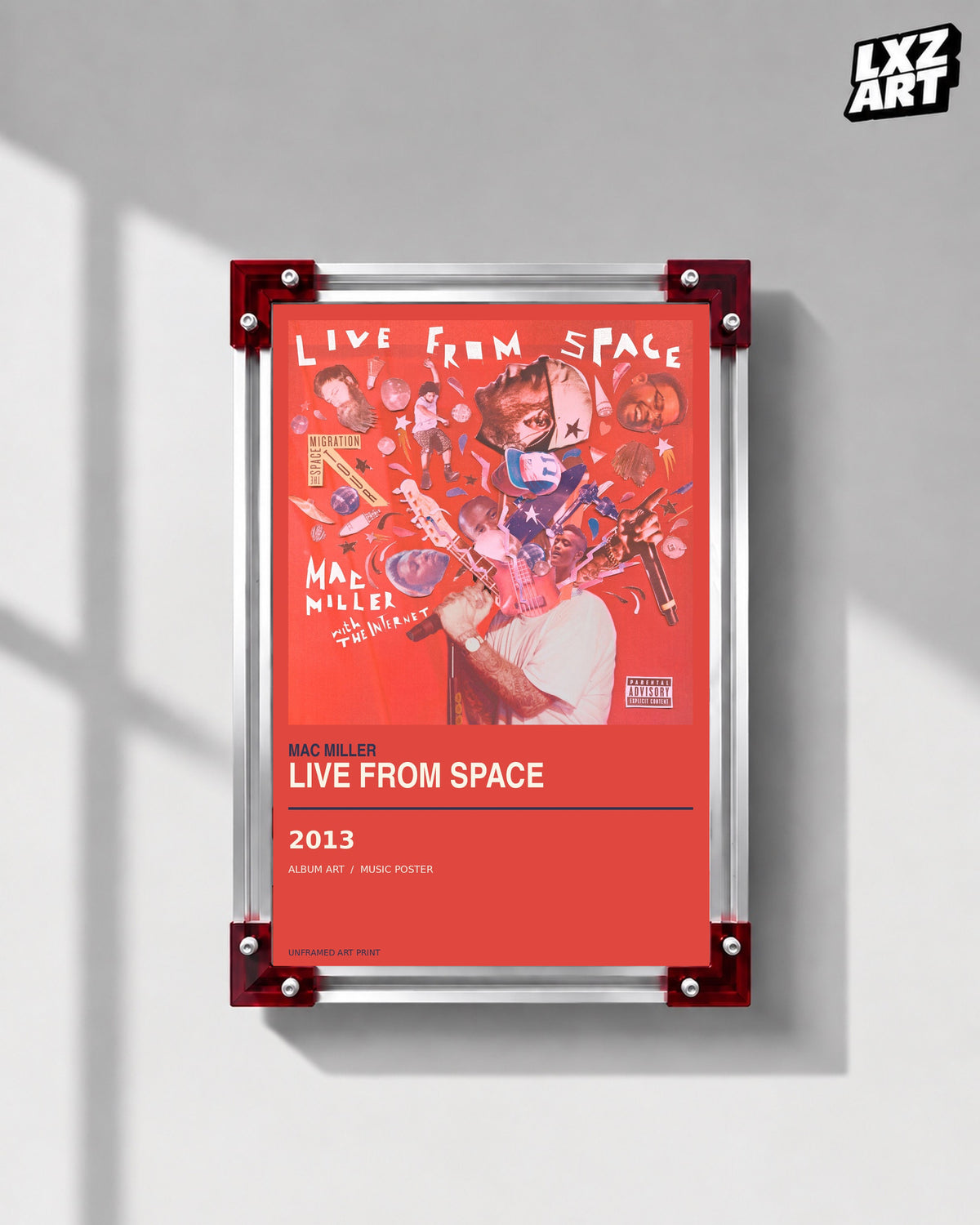 Mac Miller Live From Space Album Poster | Unframed Wall Art — LXZART display 1; frame not included