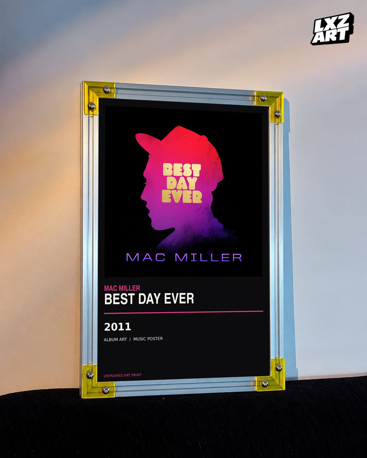 Mac Miller Best Day Ever Album Poster | Unframed Wall Art — LXZART display 3; frame not included