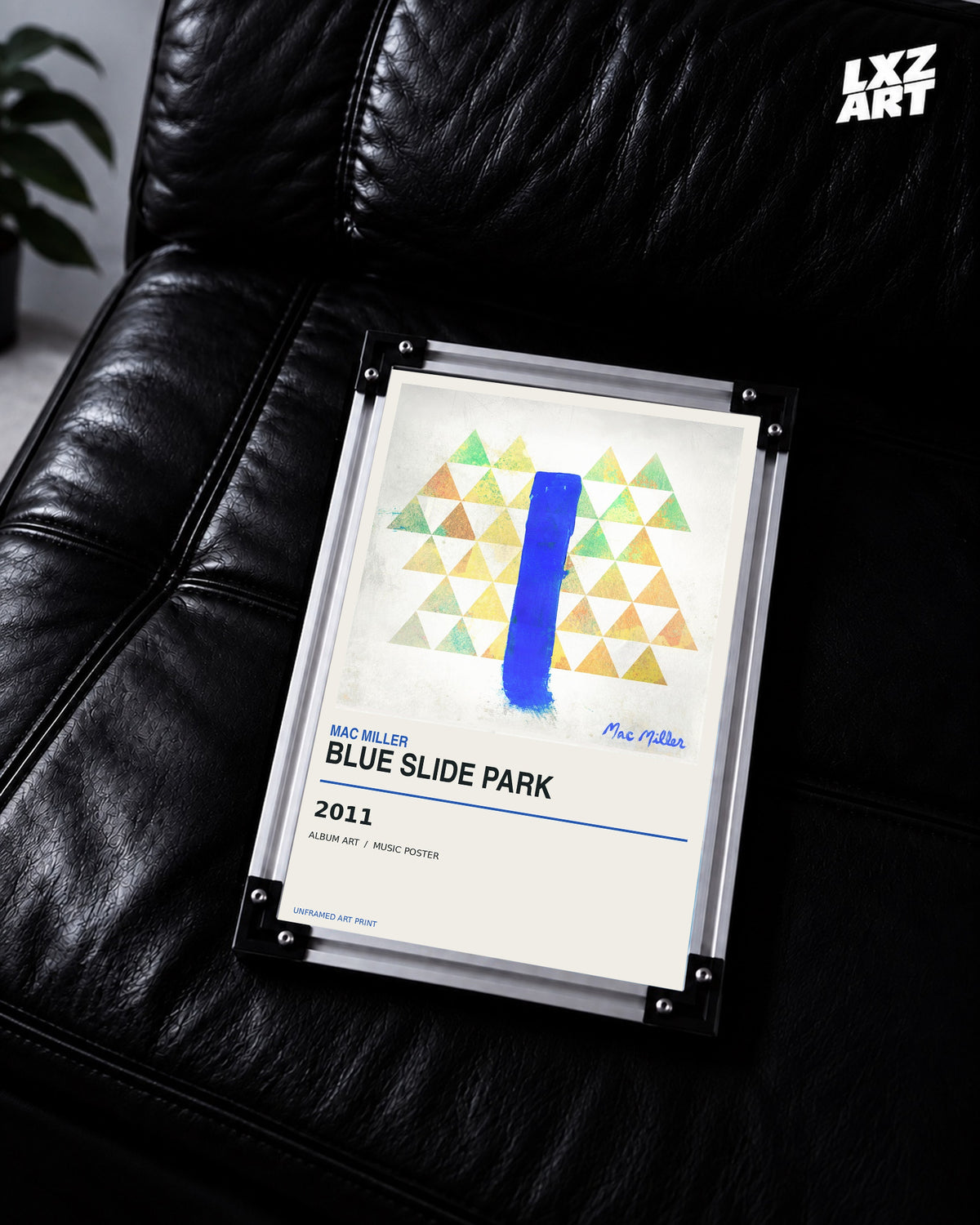 Mac Miller Blue Slide Park Album Poster | Unframed Wall Art — LXZART display 2; frame not included
