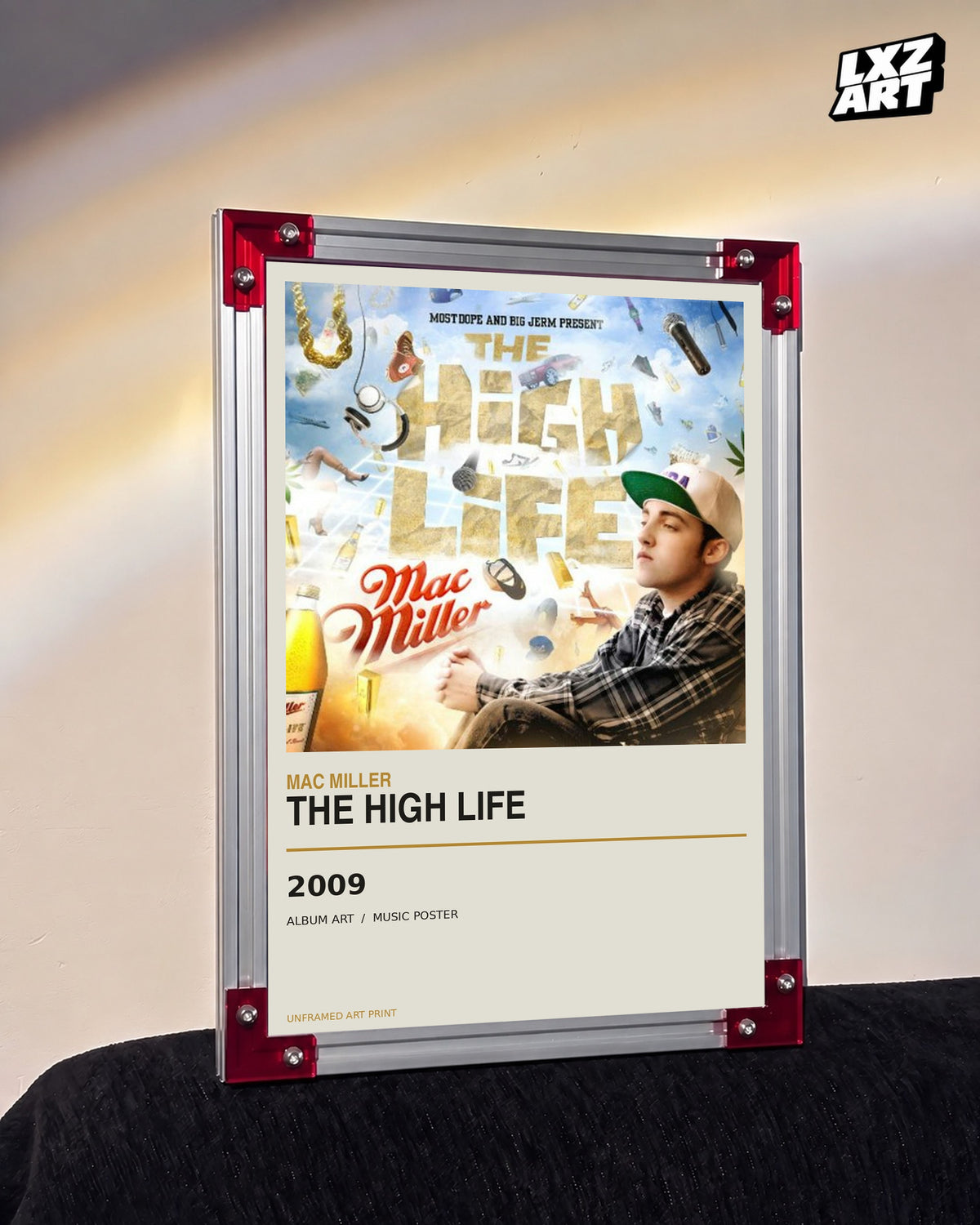 Mac Miller The High Life Mixtape Poster | Unframed Wall Art — LXZART display 3; frame not included