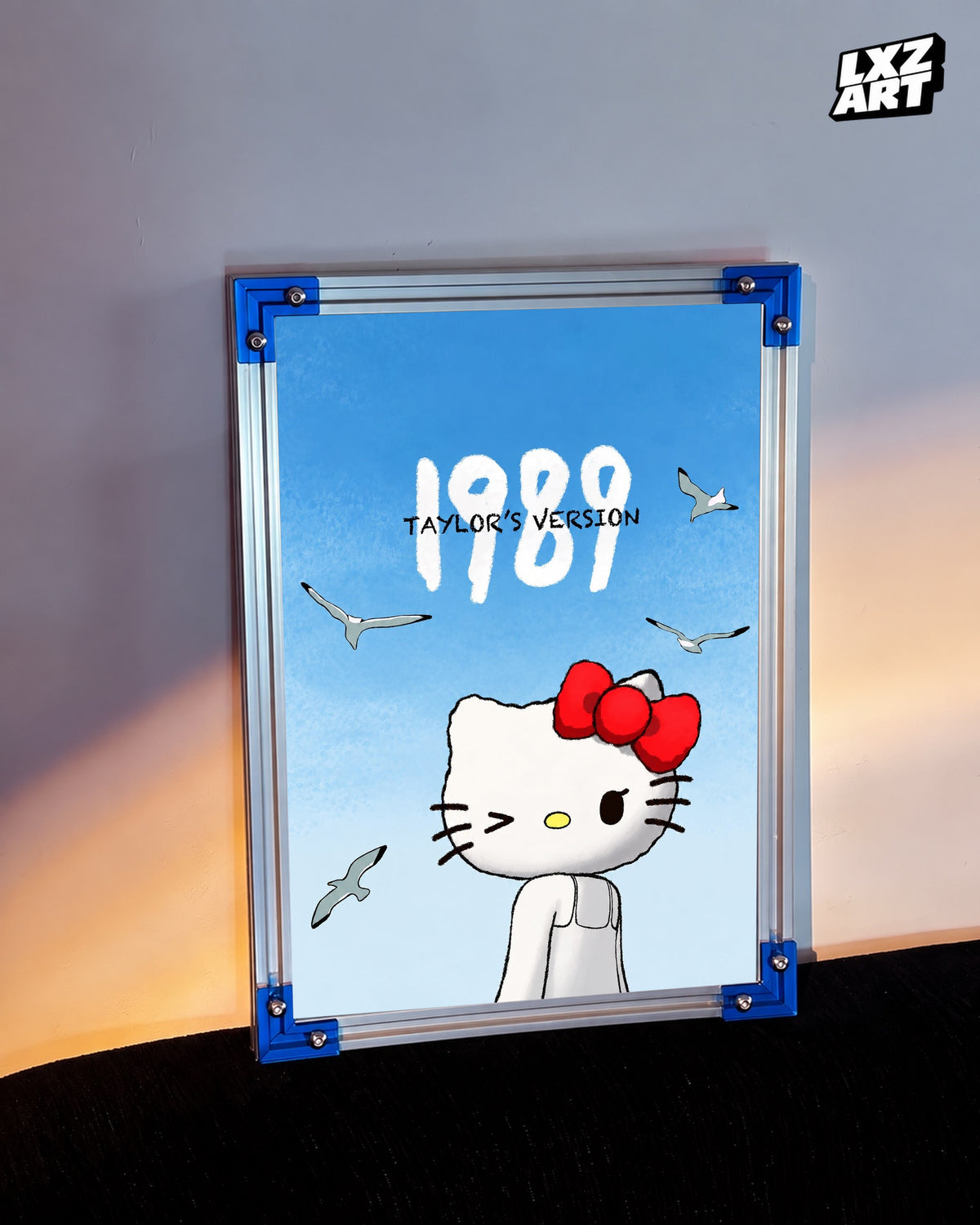 Taylor Swift 1989 (Taylor's Version) x Hello Kitty Fan Art Poster | Unframed — LXZART display 3; frame not included