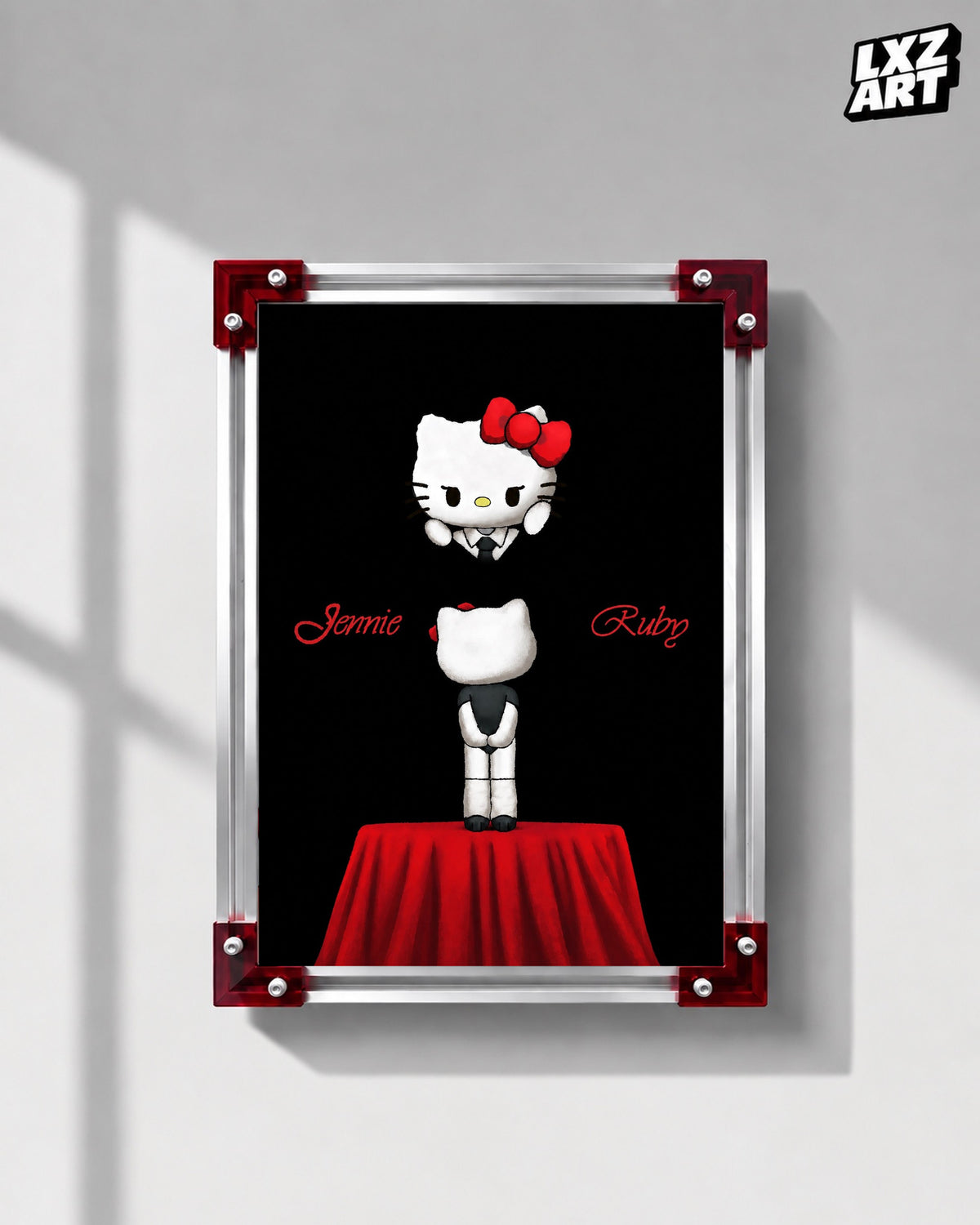 JENNIE Ruby x Hello Kitty Fan Art Poster | Unframed — LXZART display 1; frame not included
