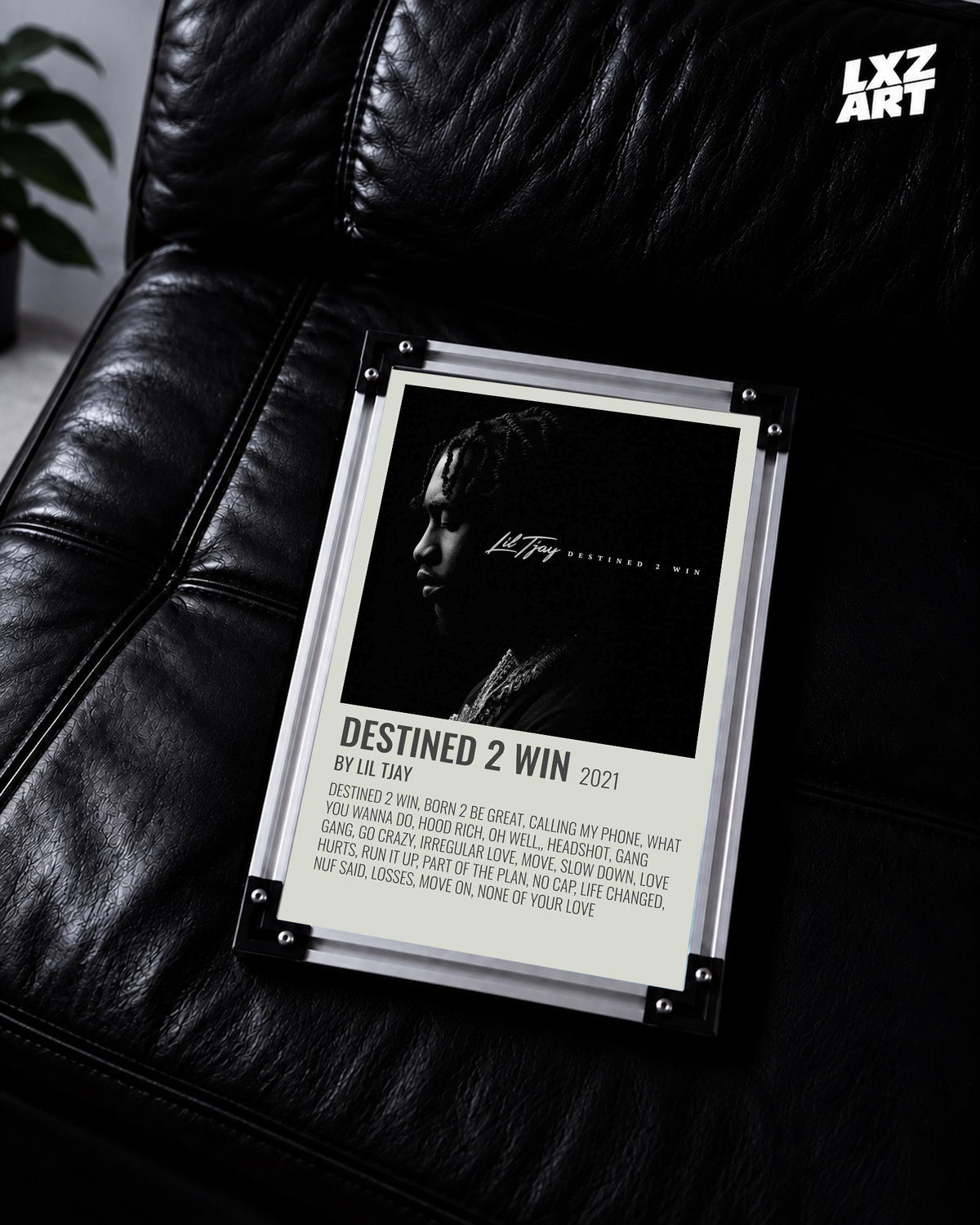 Lil Tjay Destined 2 Win Sage Tracklist Poster | Unframed Wall Art — LXZART display 2; frame not included