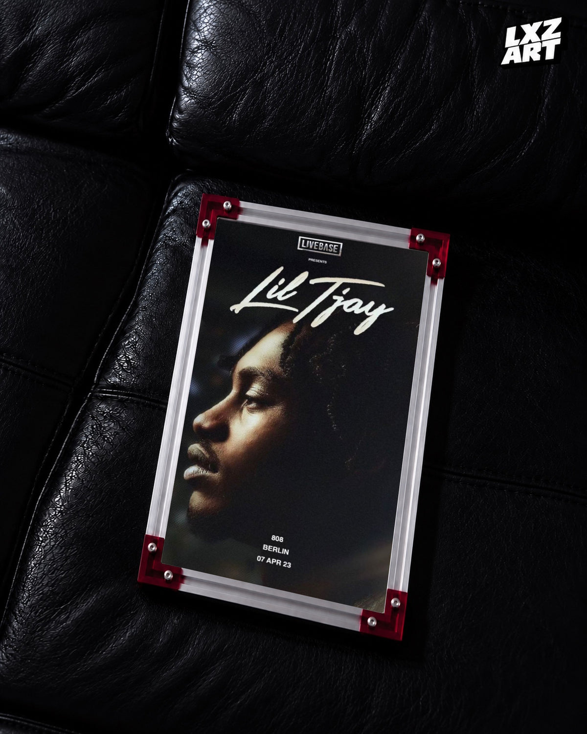 Lil Tjay Livebase Berlin Concert Portrait Poster | Unframed Wall Art — LXZART display 2; frame not included