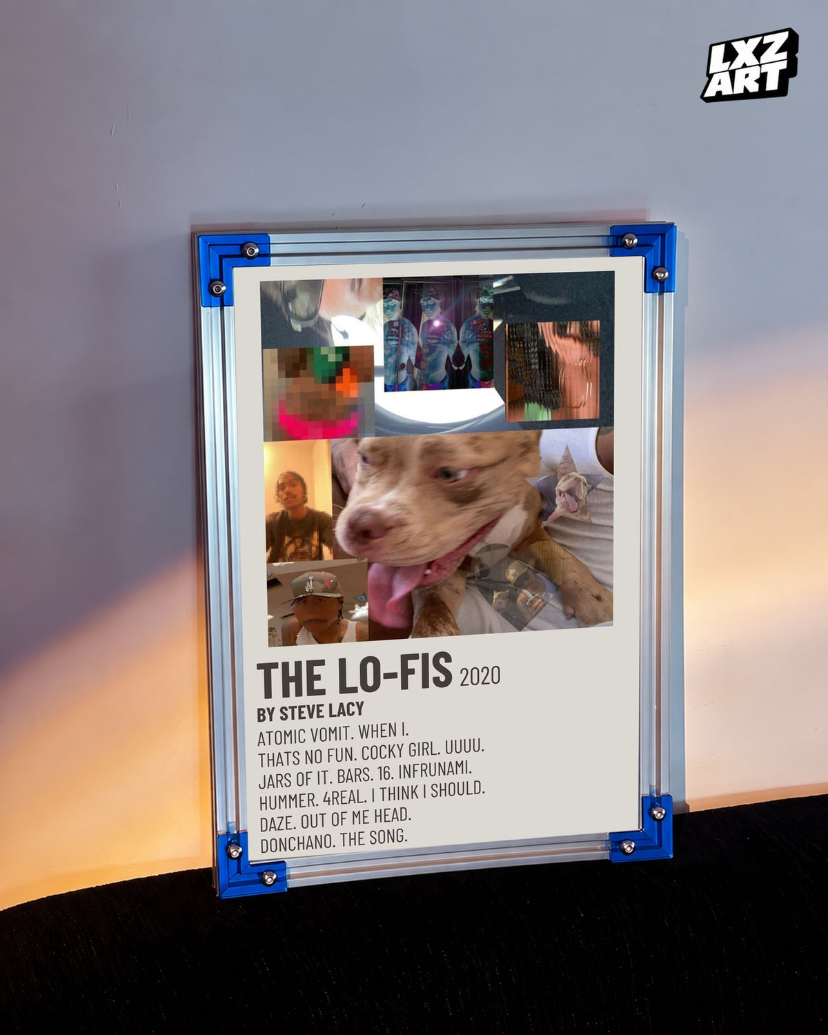 Steve Lacy The Lo-Fis Cream Tracklist Poster | Unframed Wall Art — LXZART display 3; frame not included