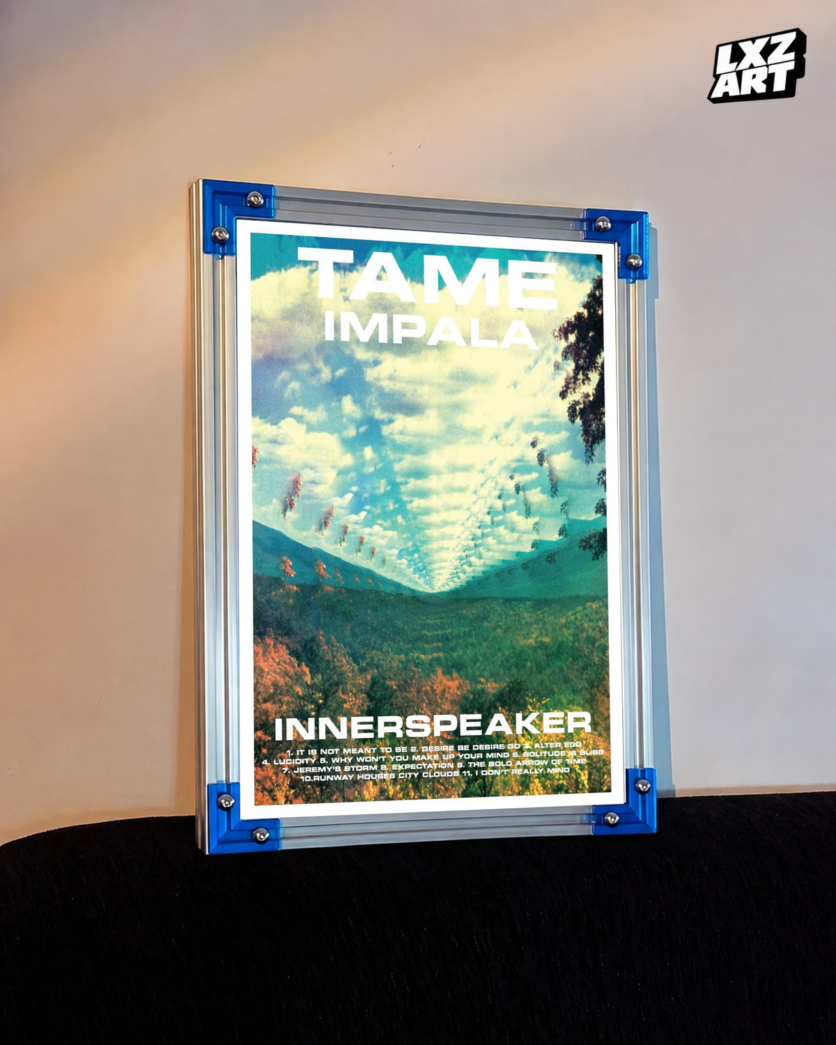Tame Impala InnerSpeaker Landscape Typography Poster | Unframed Wall Art — LXZART display 3; frame not included