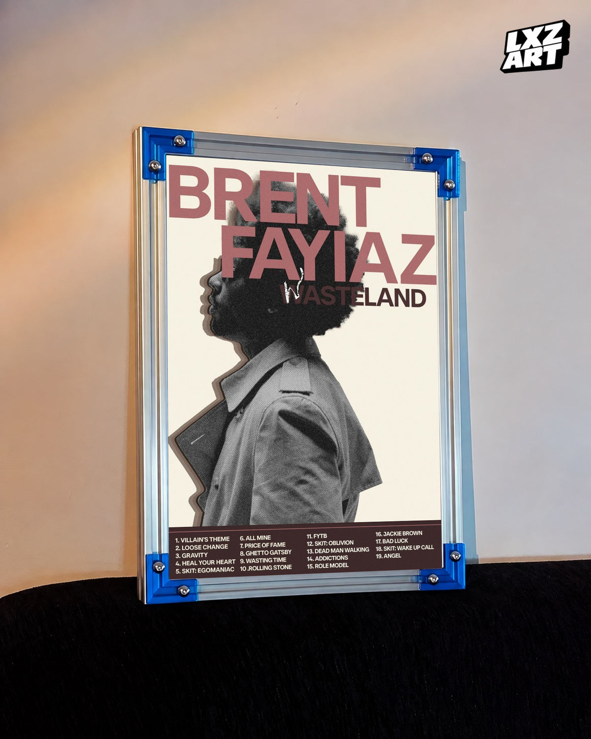 Brent Faiyaz Wasteland Cream Profile Portrait Poster | Unframed Wall Art — LXZART display 3; frame not included