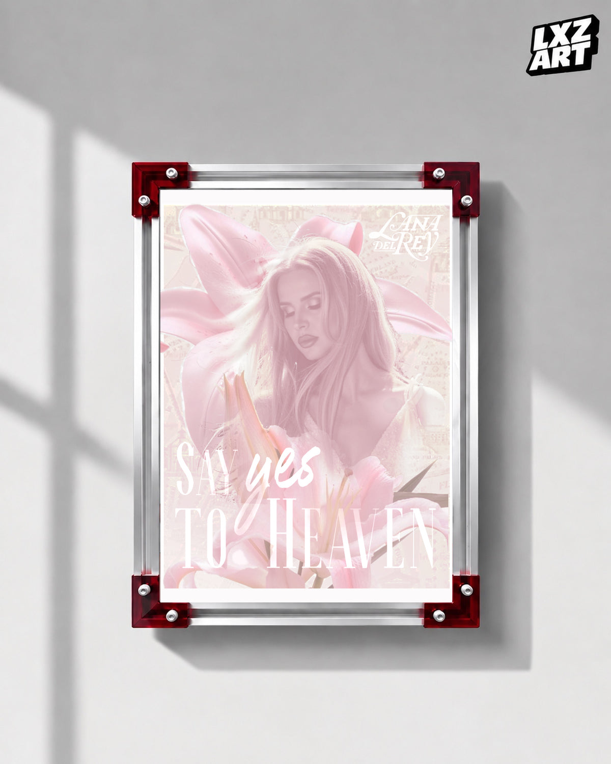 Lana Del Rey Say Yes to Heaven Pink Star Portrait Poster | Unframed Wall Art — LXZART display 1; frame not included