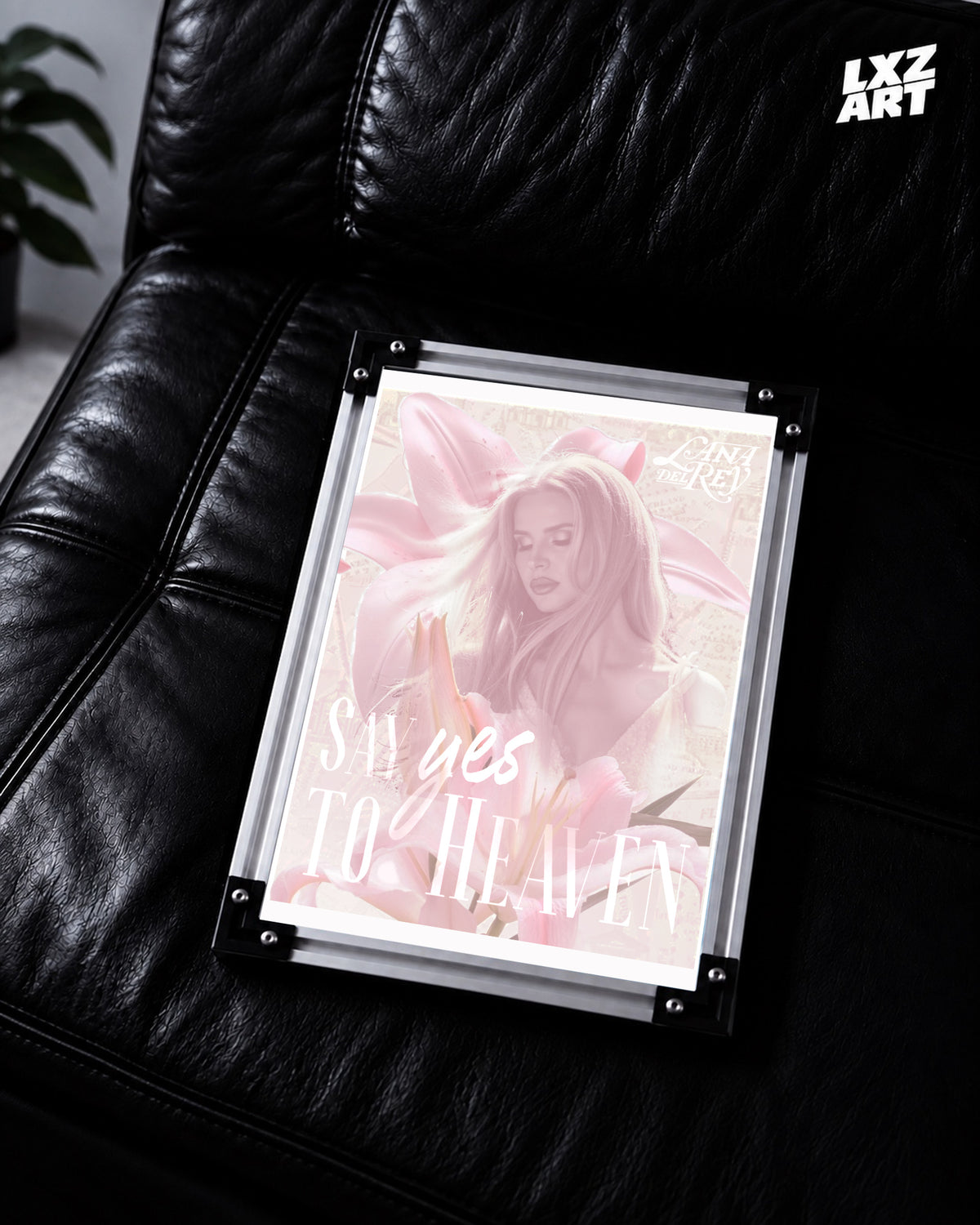 Lana Del Rey Say Yes to Heaven Pink Star Portrait Poster | Unframed Wall Art — LXZART display 2; frame not included