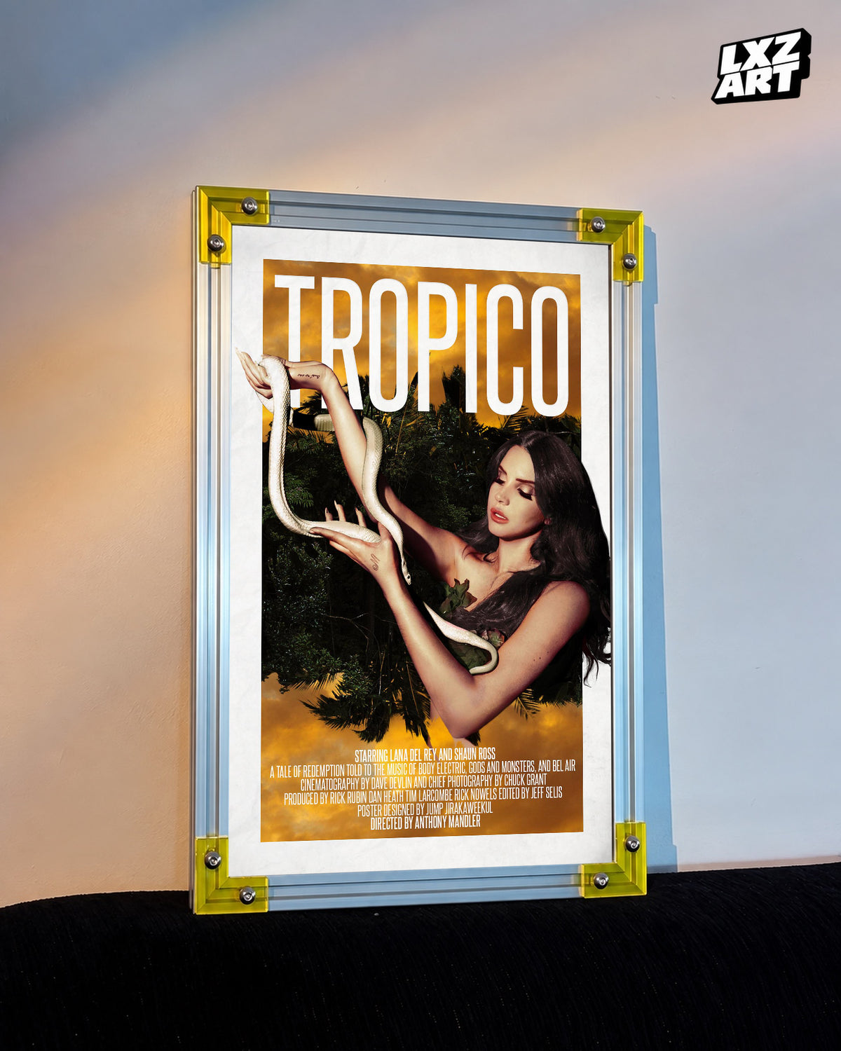 Lana Del Rey Tropico Snake Portrait Film Poster | Unframed Wall Art — LXZART display 3; frame not included