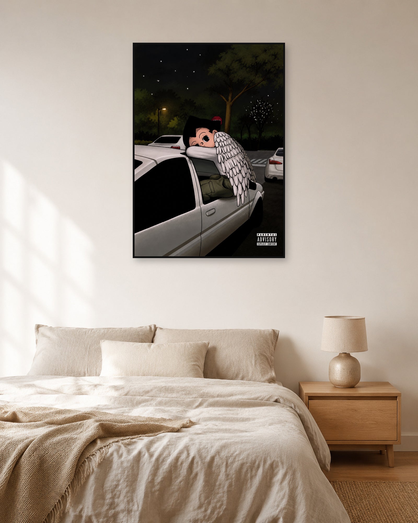 Blood Orange Negro Swan Astro Boy fan art poster — natural light bedroom display