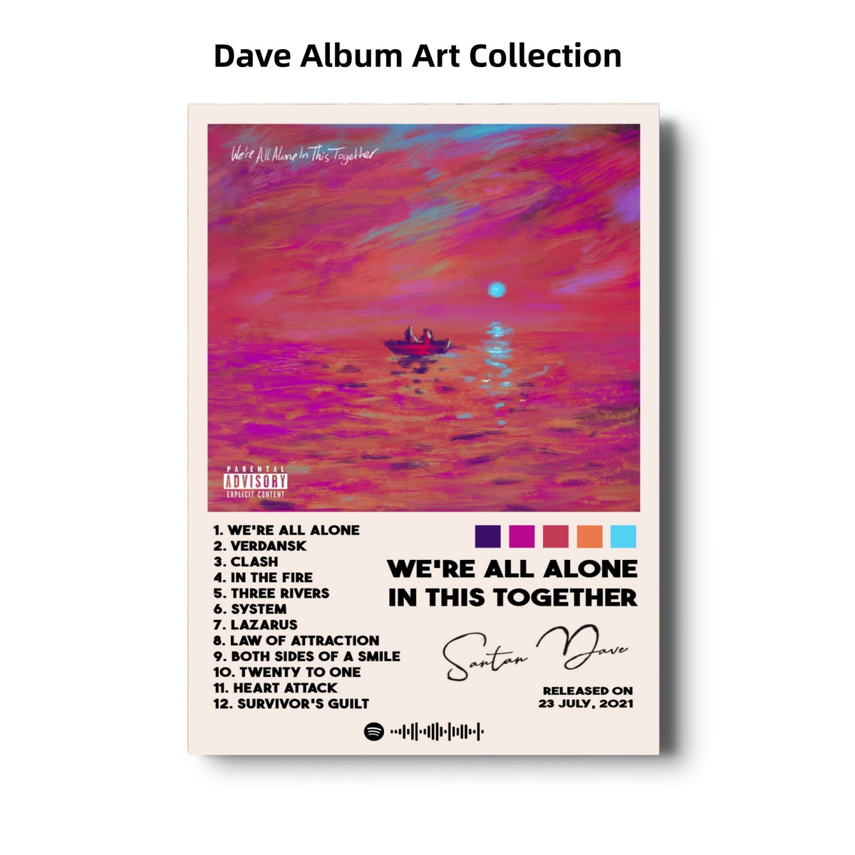Dave Album Art Collection | UK Rap Music Posters poster collection wall art prints
