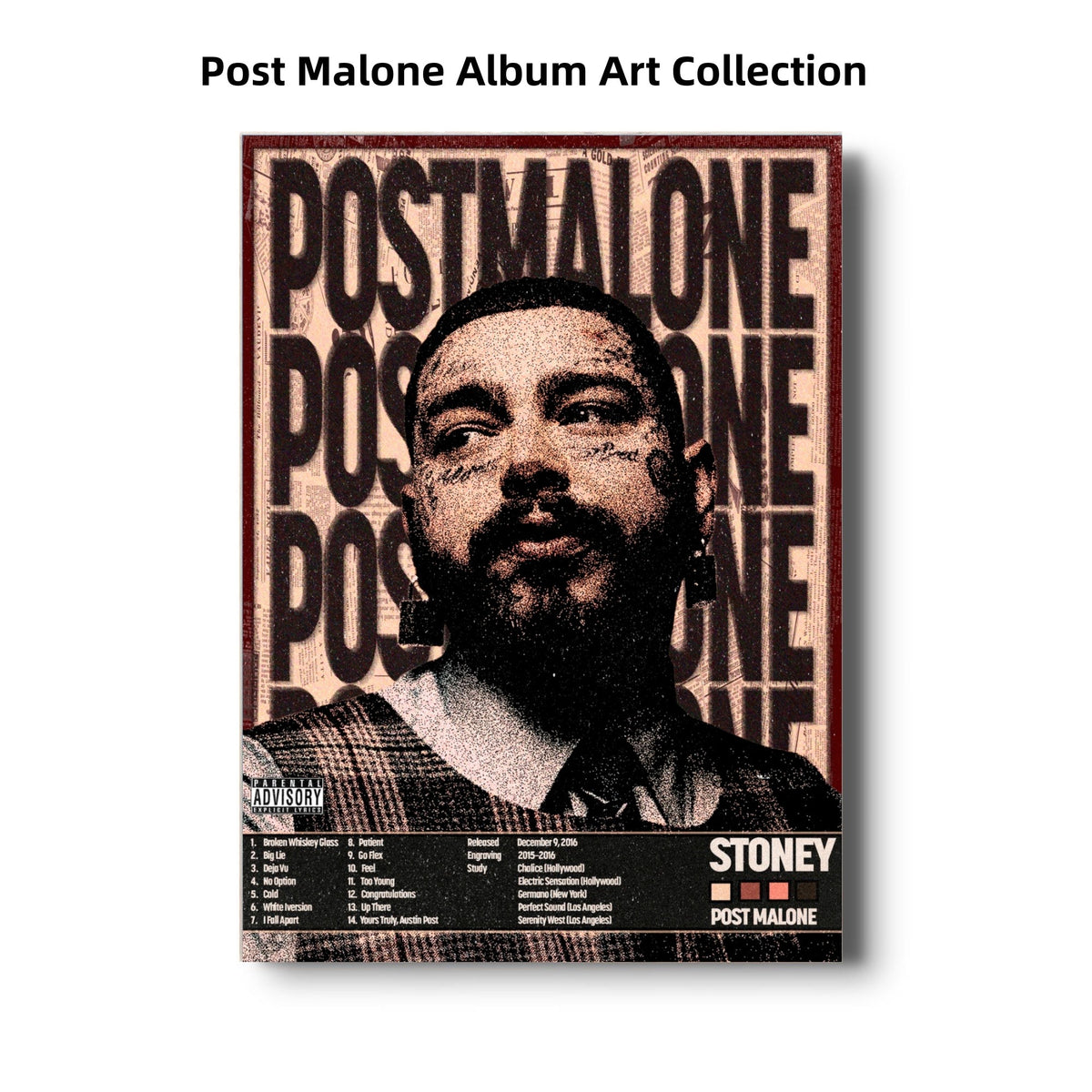 Post Malone Album Art Collection | Genre-Blending Music Posters poster collection wall art prints