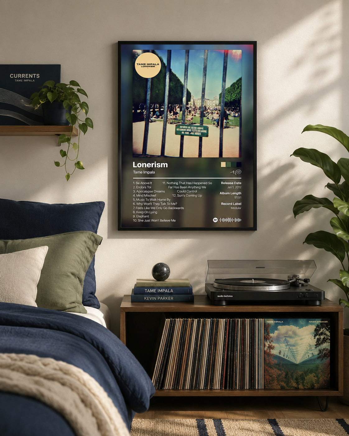 Tame Impala Lonerism Tracklist Poster | Unframed Bedroom Wall Art
