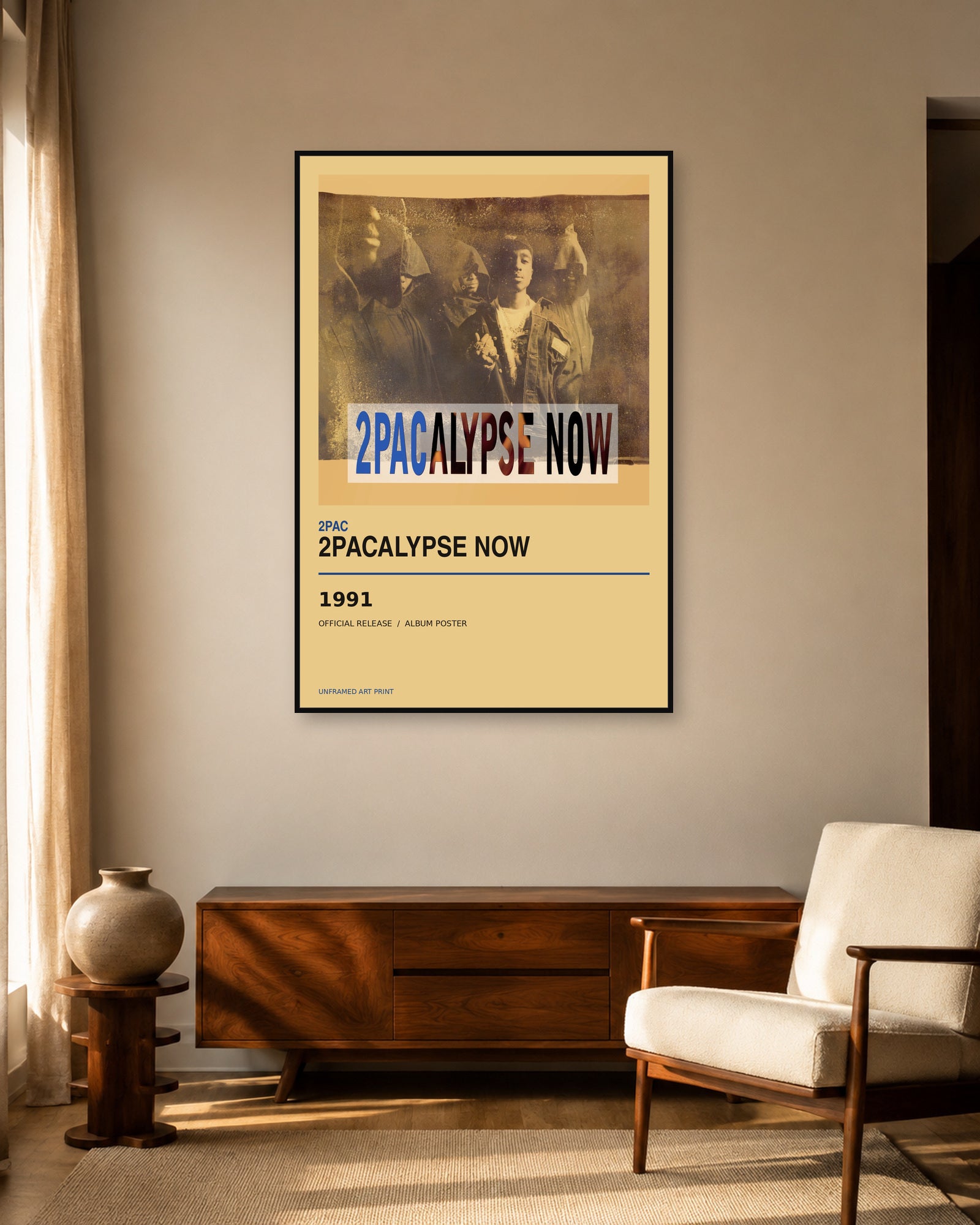 2Pac 2Pacalypse Now album poster - living room view