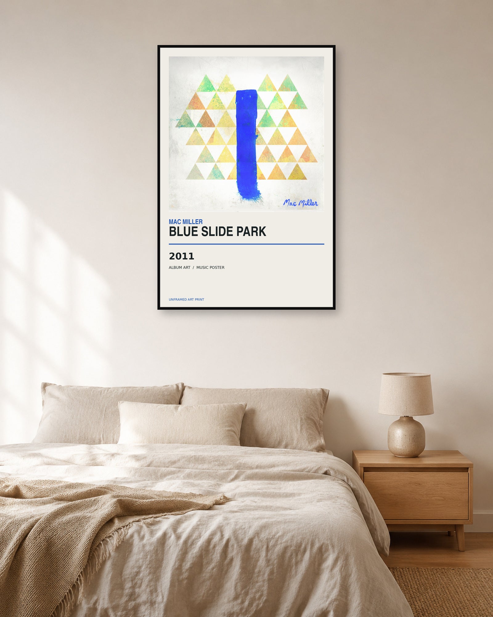 Blue Slide Park Mac Miller unframed album poster - bedroom view