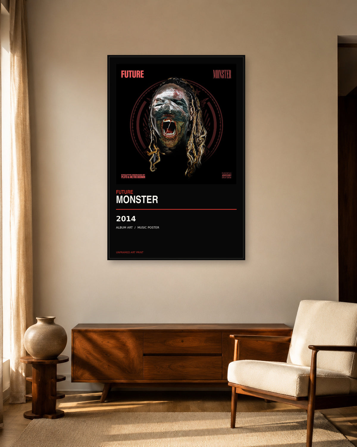 Future Monster unframed album poster - living room scene