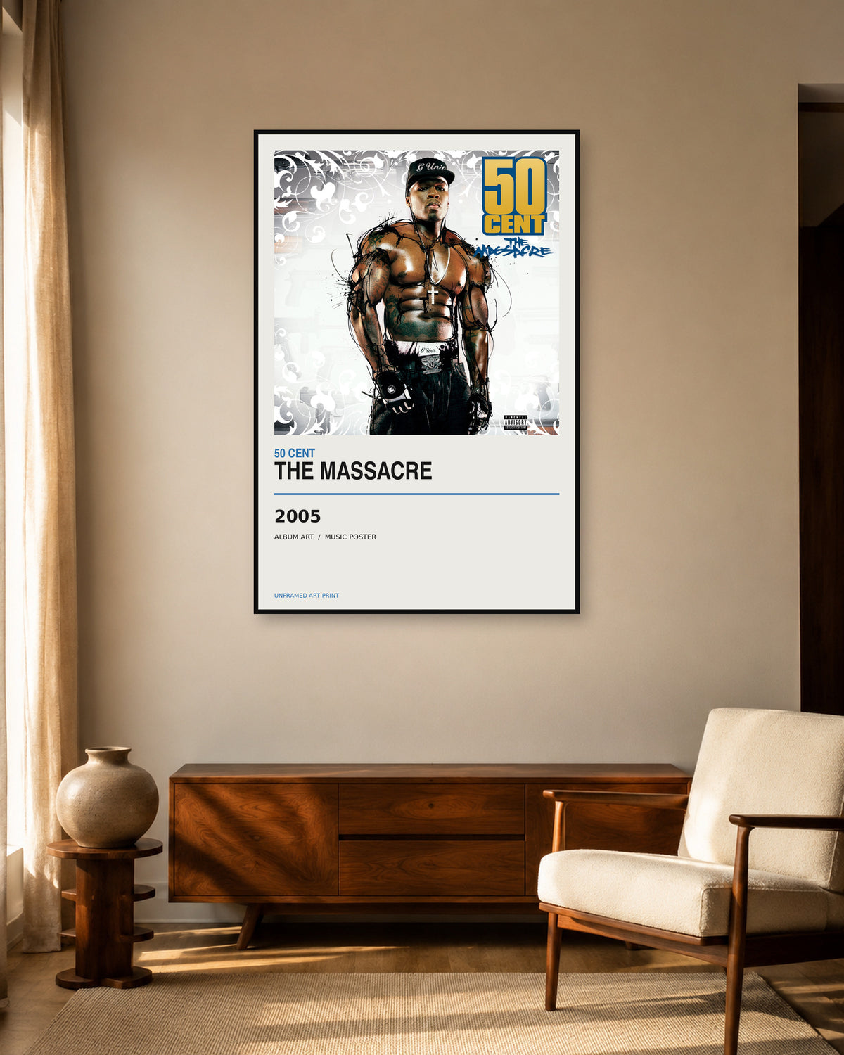 The Massacre 50 Cent unframed album poster - living room view