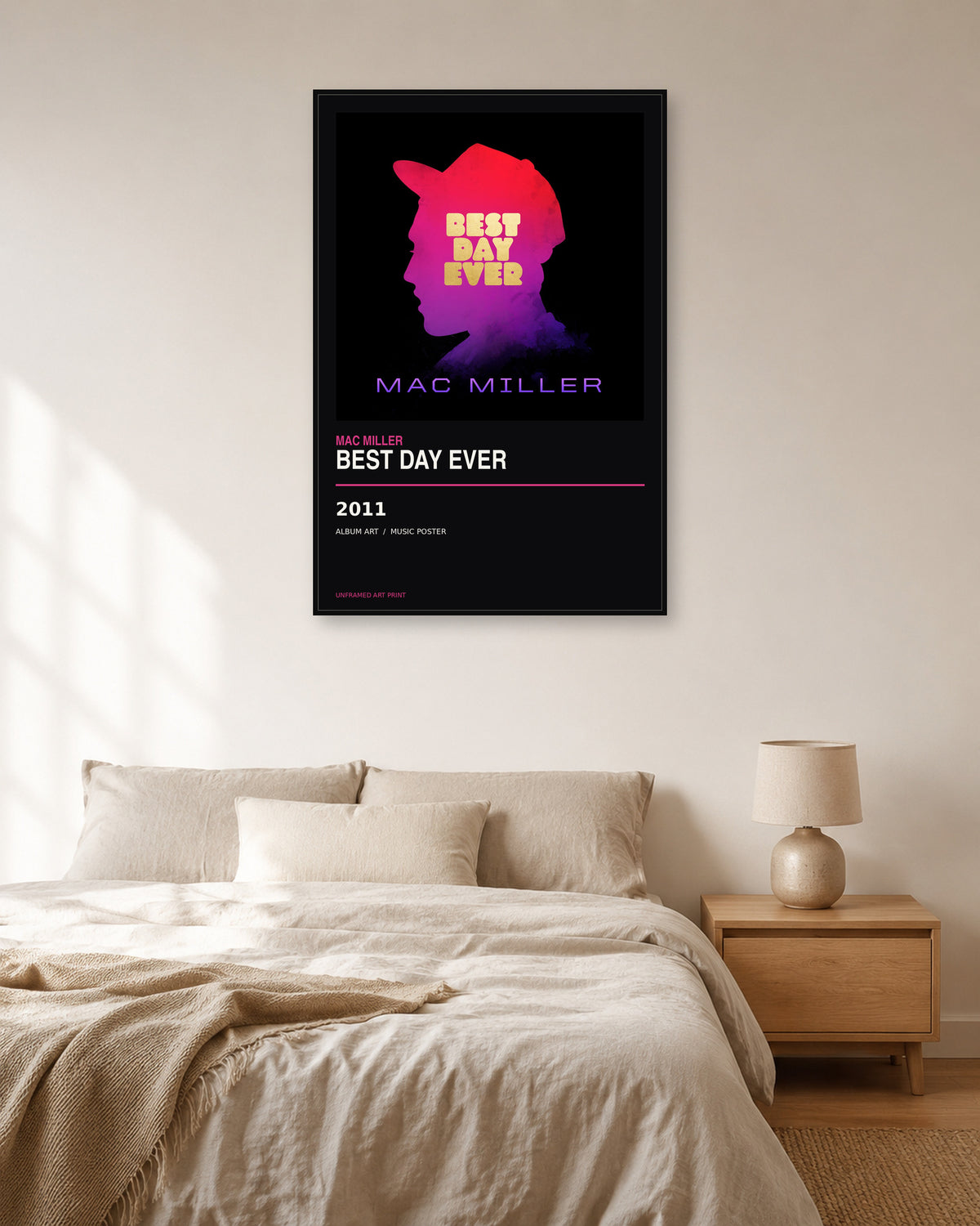 Best Day Ever Mac Miller unframed album poster - bedroom view