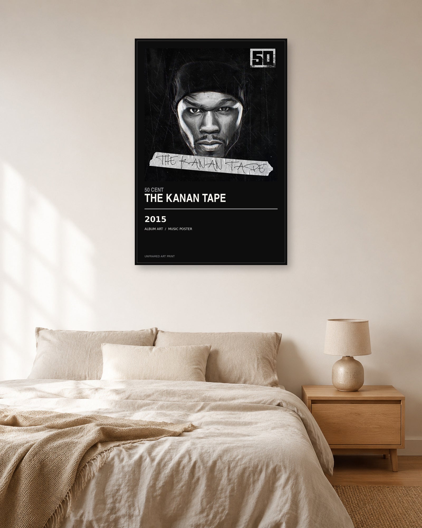 The Kanan Tape 50 Cent unframed album poster - bedroom view