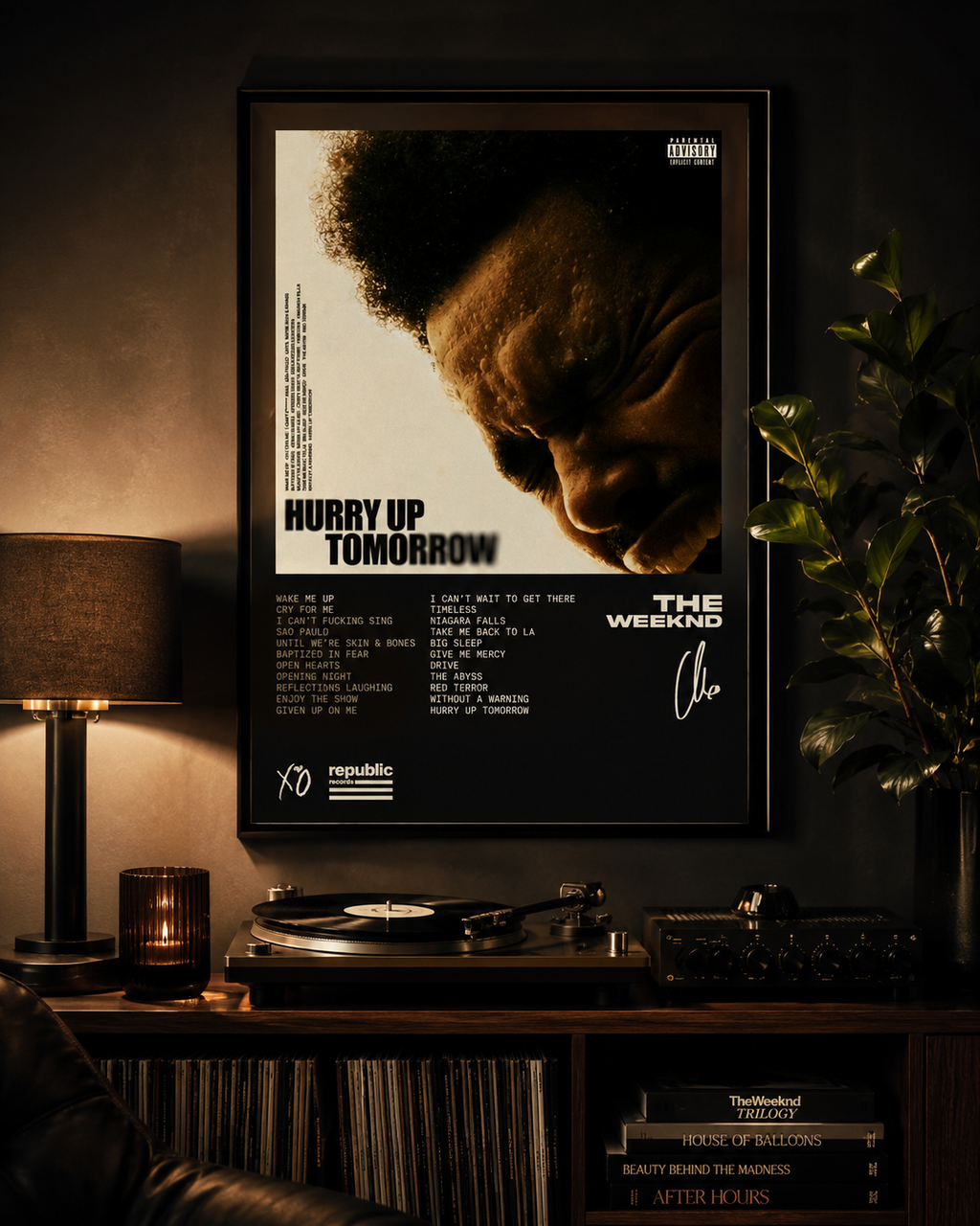The Weeknd Dawn FM Tracklist Wall Art Print - Premium Canvas , Music  Decor album cover poster print wall art decor