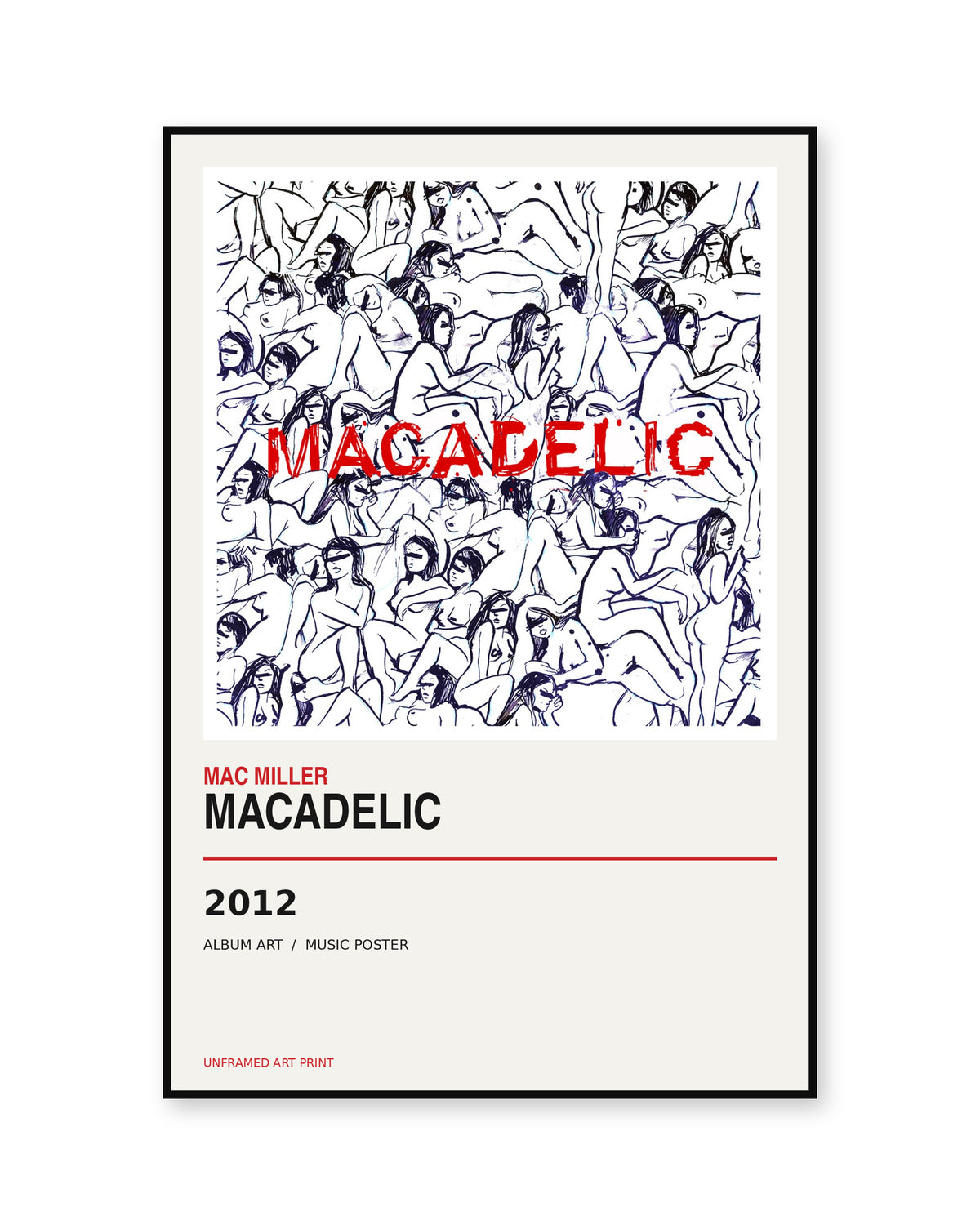 Macadelic Mac Miller unframed album poster - white-background view