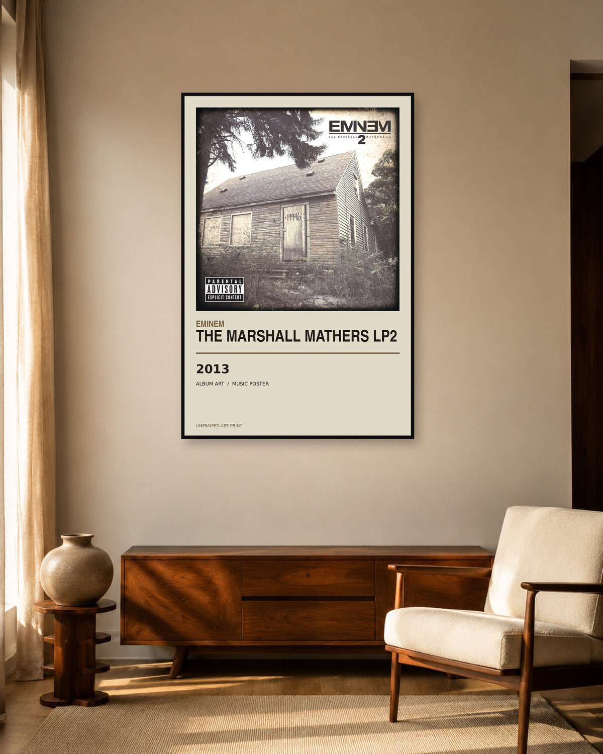 Eminem The Marshall Mathers LP2 unframed album poster - living room scene