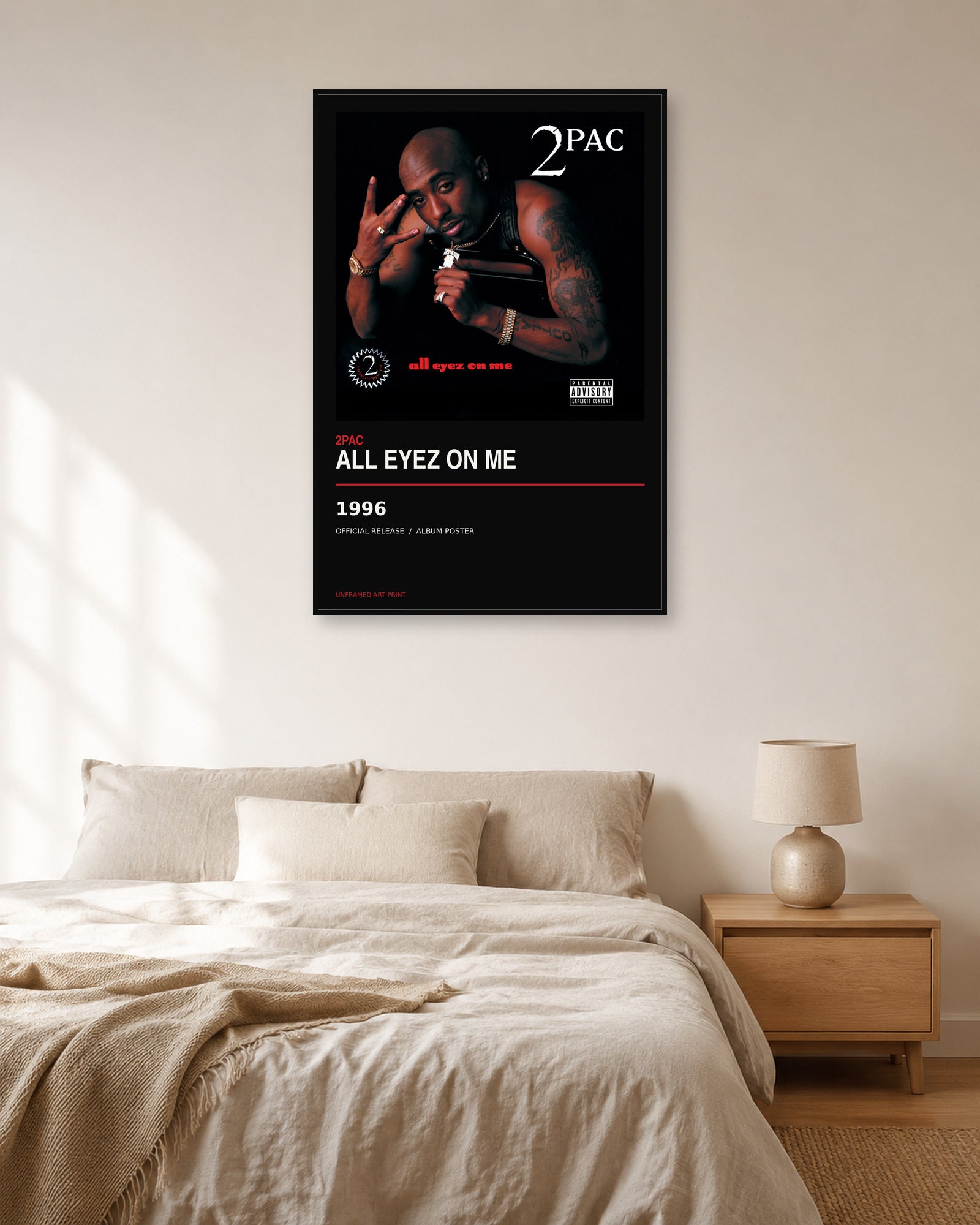 2Pac All Eyez on Me album poster - bedroom view