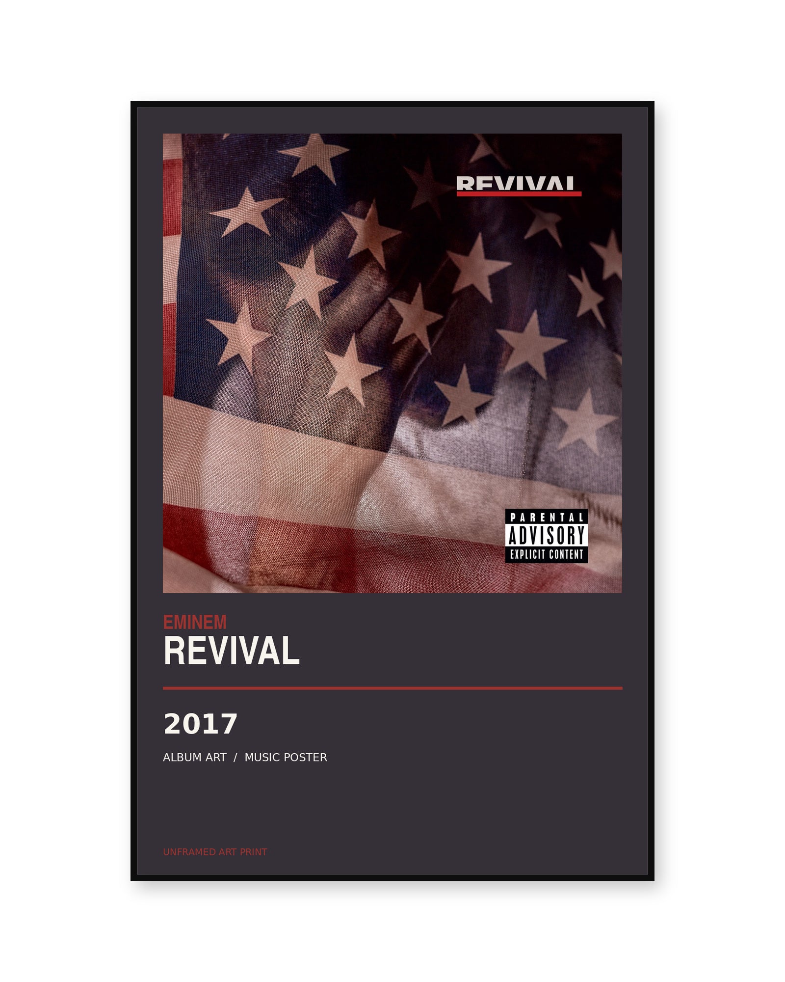 Eminem Revival unframed album poster - white background