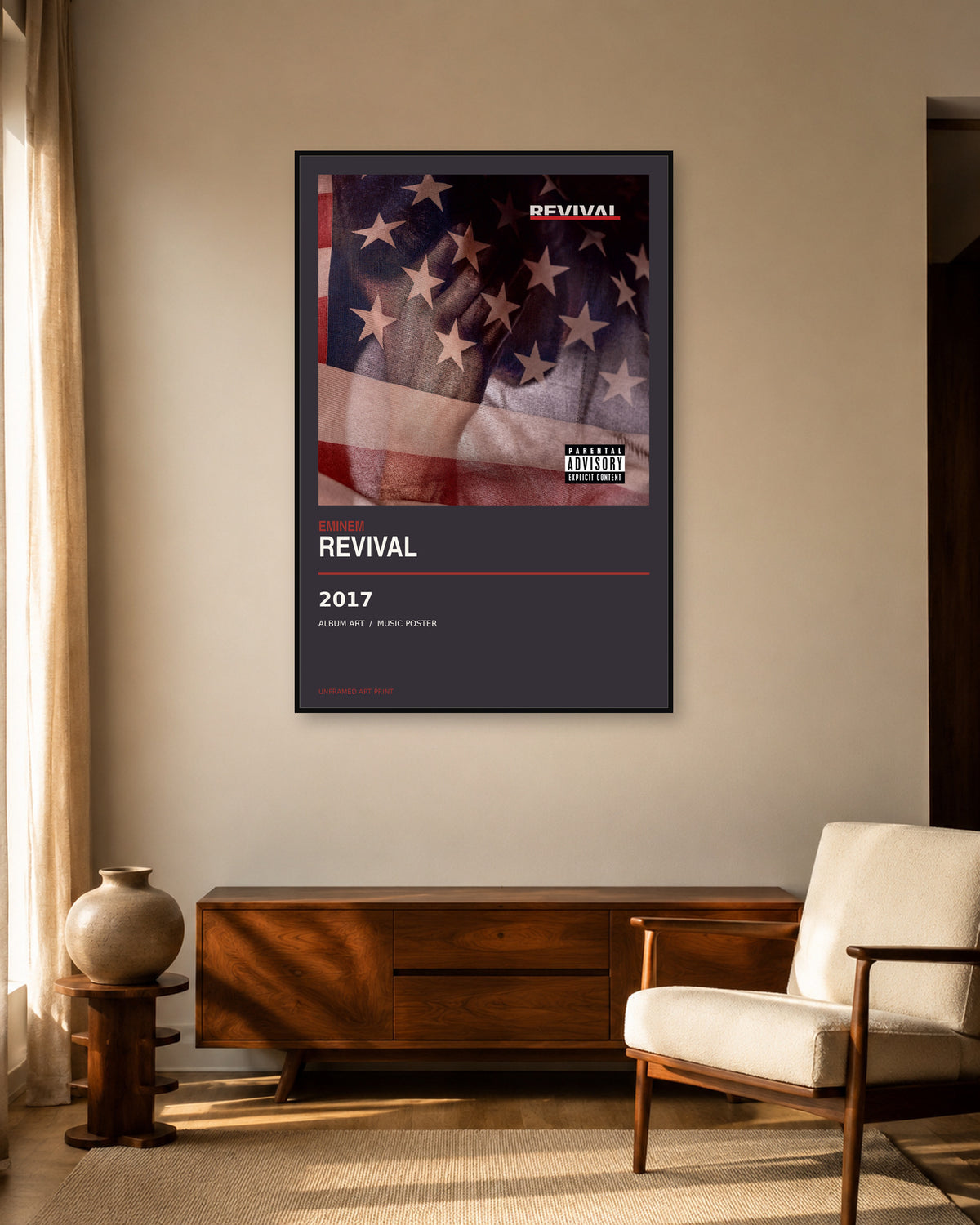 Eminem Revival unframed album poster - living room scene